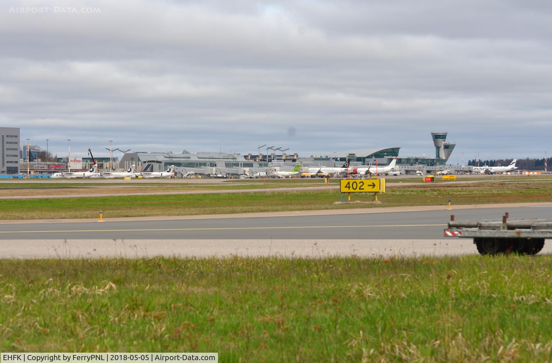EHFK Airport - Helsinki Airport terminal 1 and 2 in the distance. Seen from the cargo aera.