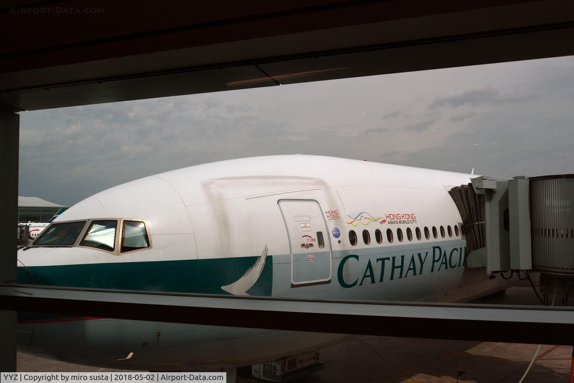 Toronto Pearson International Airport (Toronto/Lester B. Pearson International Airport, Pearson Airport), Toronto, Ontario Canada (YYZ) - Cathay Pacific Boeing 777-300ER docked at Toronto Perason International Airport, Canada
