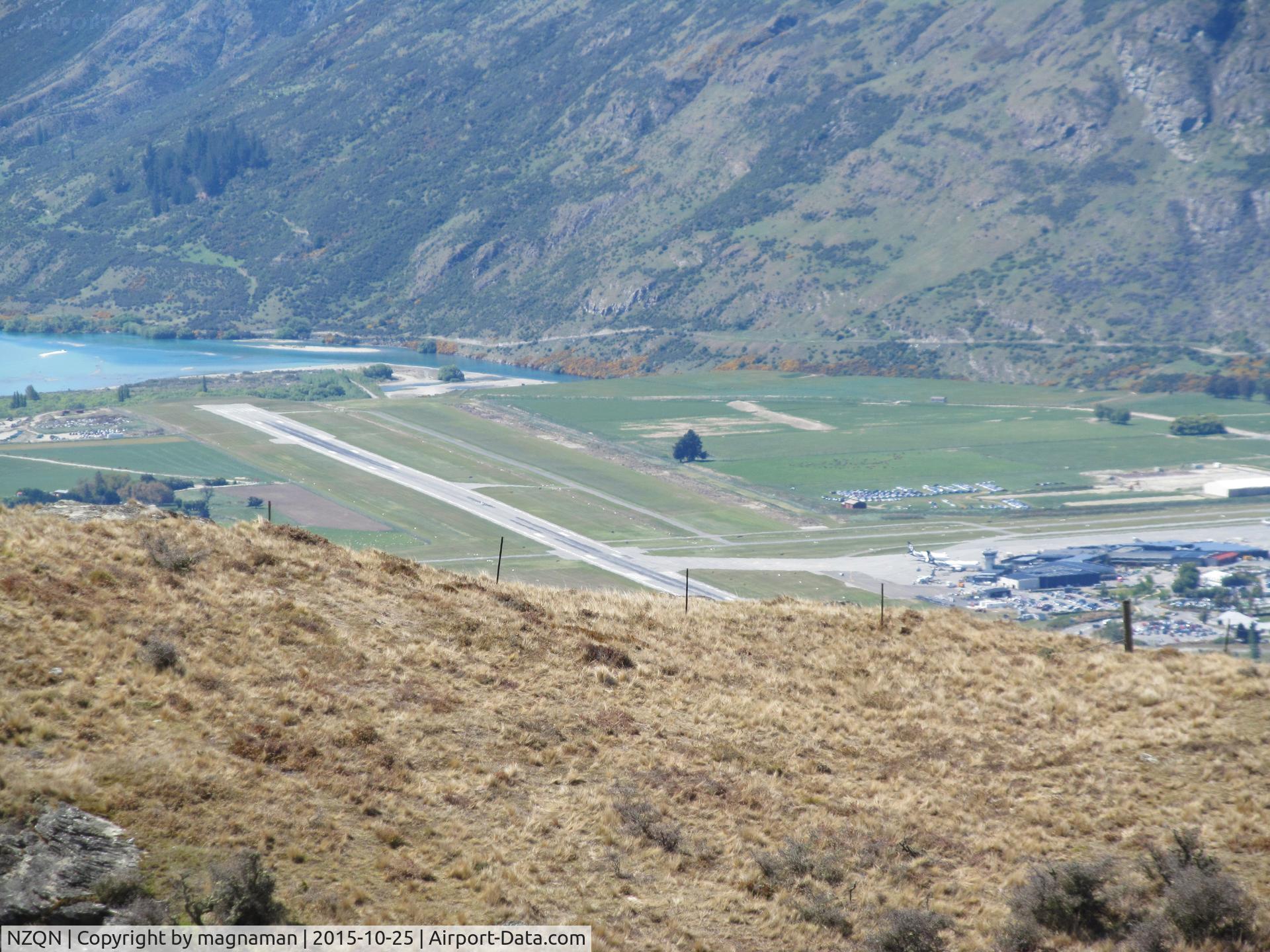 Queenstown Airport, Queenstown New Zealand (NZQN) - As viewed from Queenstown Hill