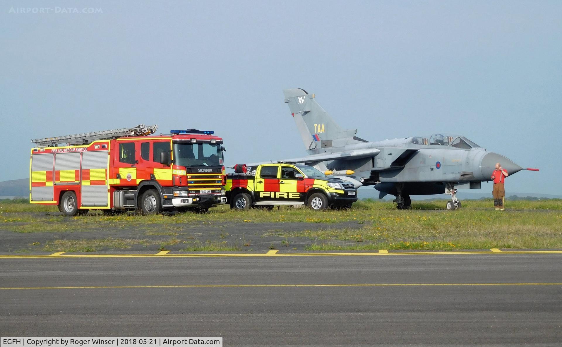 Swansea Airport, Swansea, Wales United Kingdom (EGFH) - Additional airport Fire and rescue tenders to increase the cover for part of the day. 