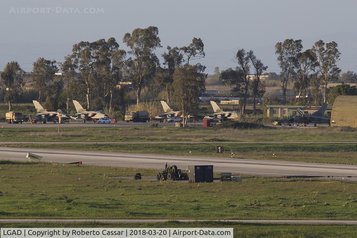 Andravida Airport, Andravida Greece (LGAD) - Italian Tornados sleeping in their stands during Exercise Iniochos 2018.