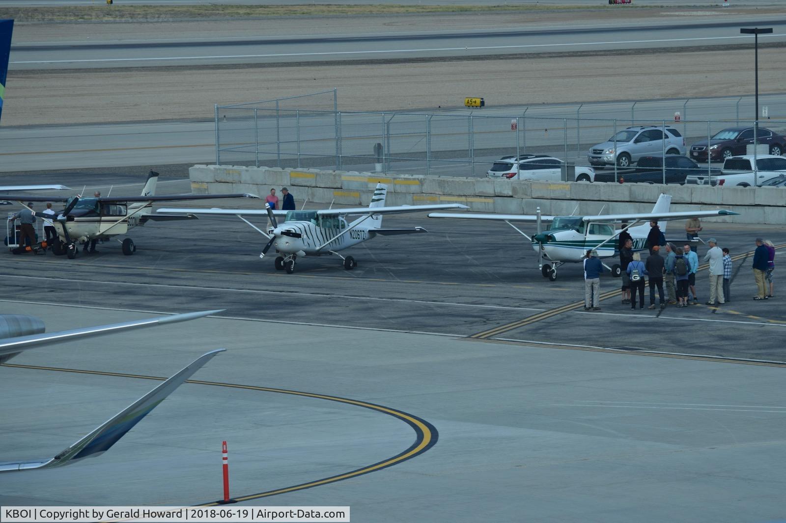 Boise Air Terminal/gowen Fld Airport (BOI) - Passengers getting ready to fly into the Idaho back country for rafting or camping trips.