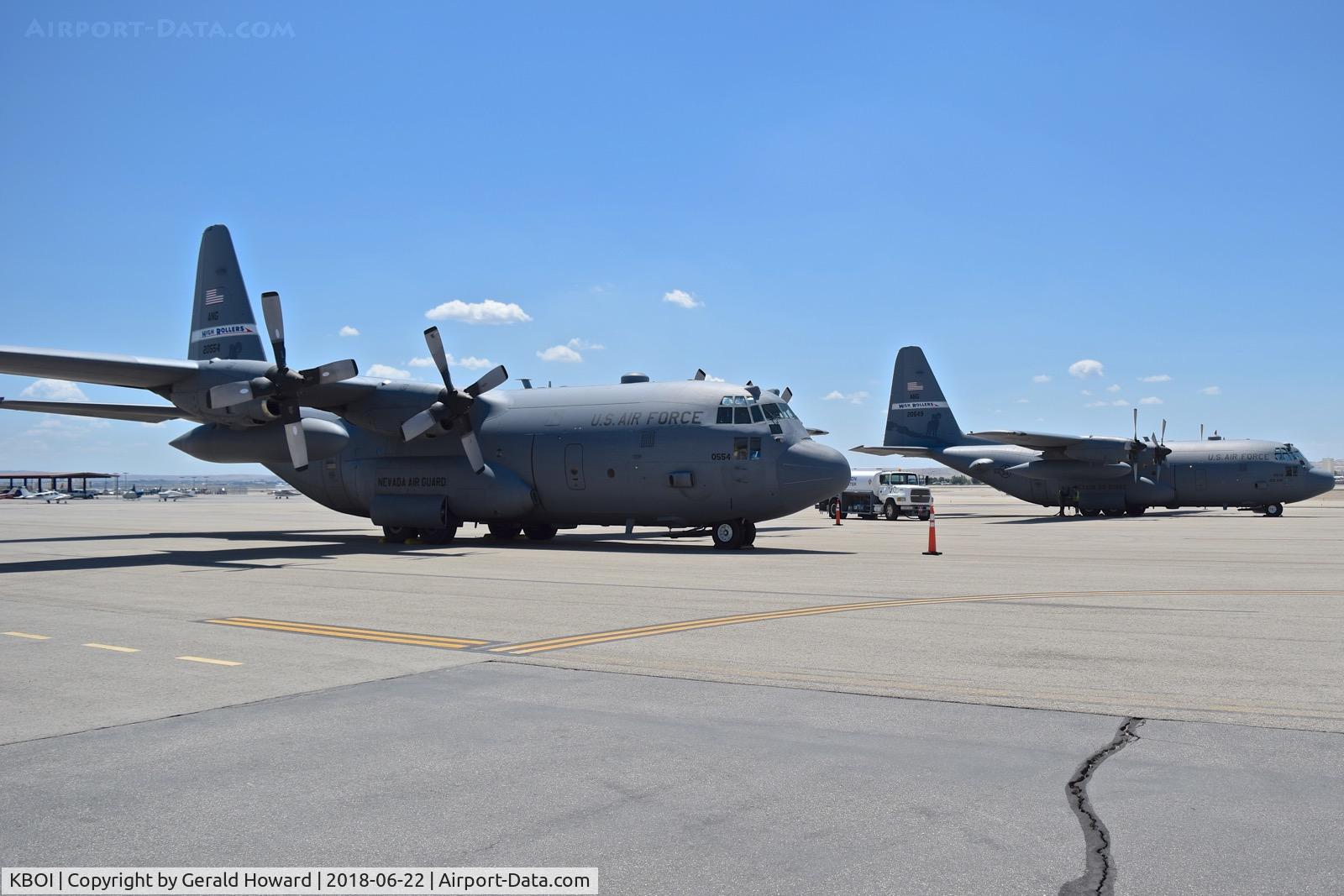 Boise Air Terminal/gowen Fld Airport (BOI) - Two C-130Hs from the Nevada Air National Guard stopped in for gas and lunch.