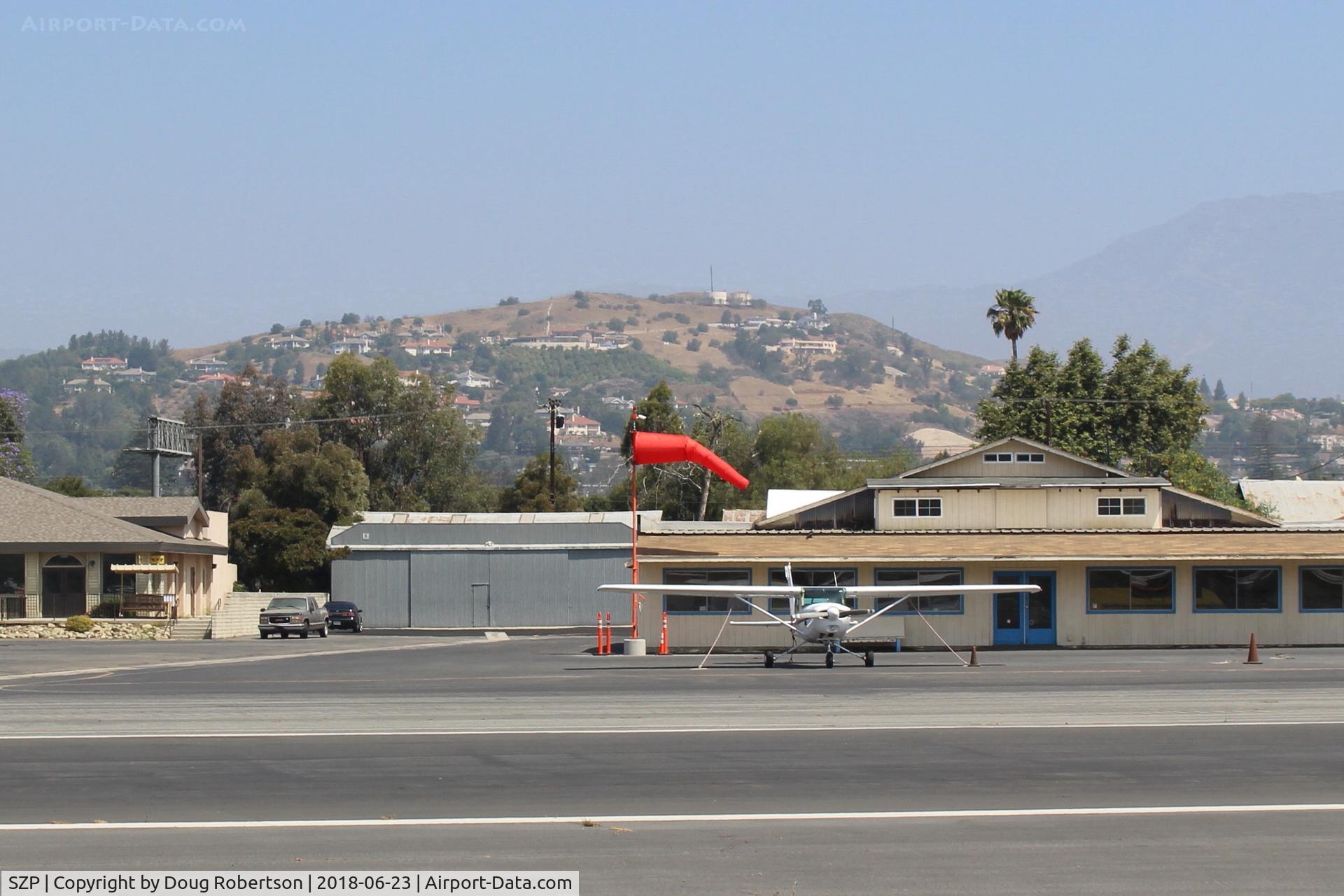 Santa Paula Airport (SZP) - New and welcome Windsock, now visible from CP Aviation Office and Ramp and all of transient Ramp. Airport now has three windsocks & revolving tetrahedron near Helipad.