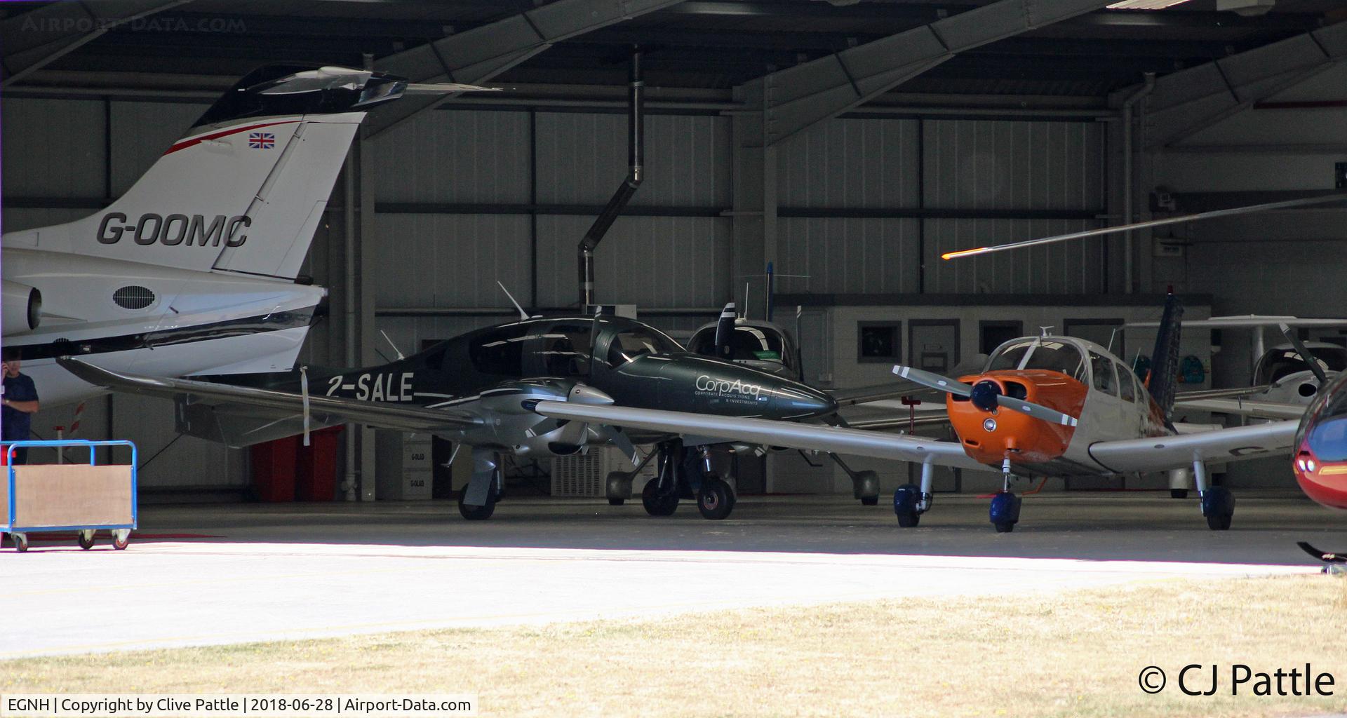Blackpool International Airport, Blackpool, England United Kingdom (EGNH) - A glimpse inside Hangar 3 at Blackpool