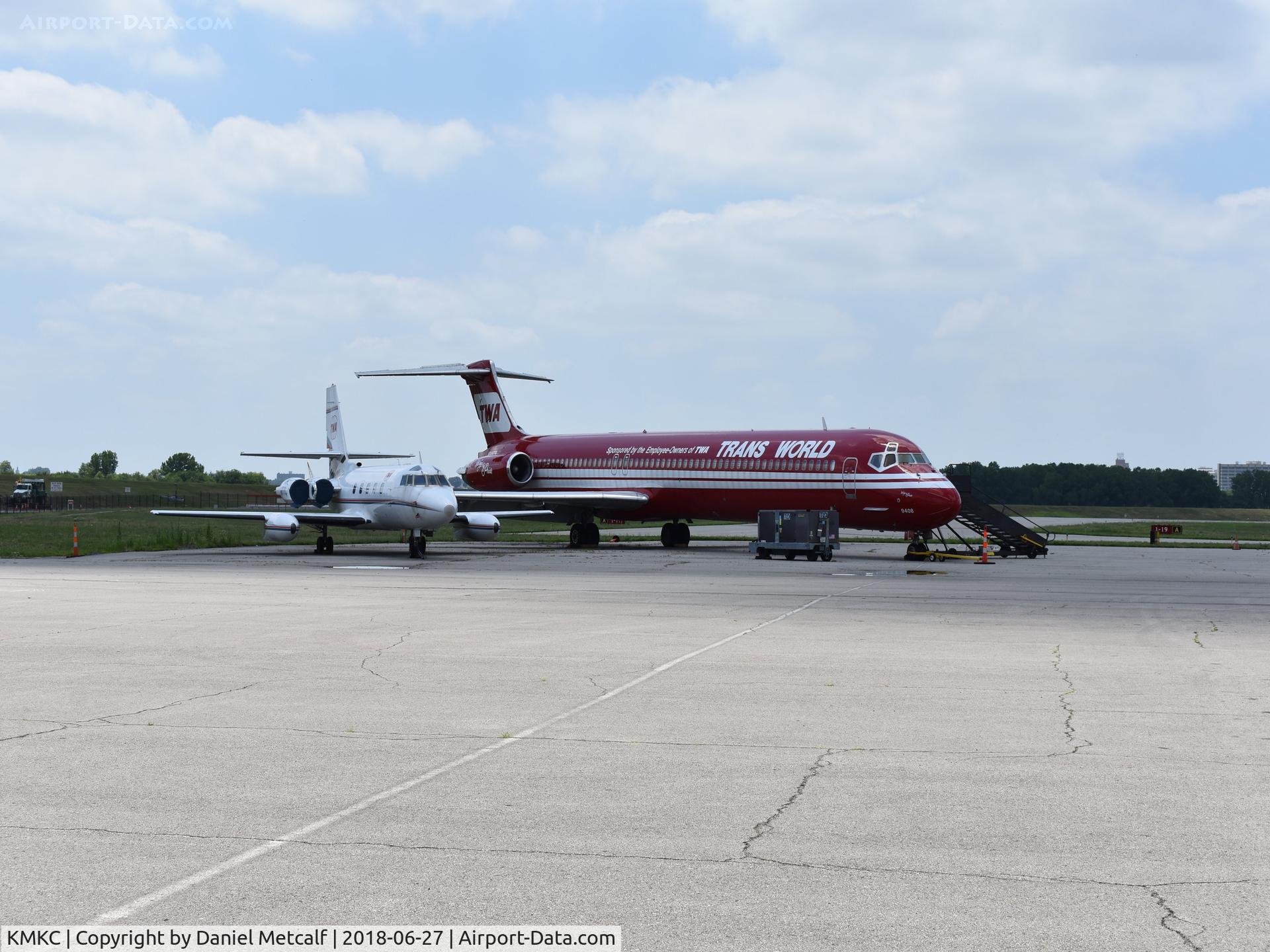 Charles B. Wheeler Downtown Airport (MKC) - 2 vintage TWA aircraft at the Kansas City Downtown Airport