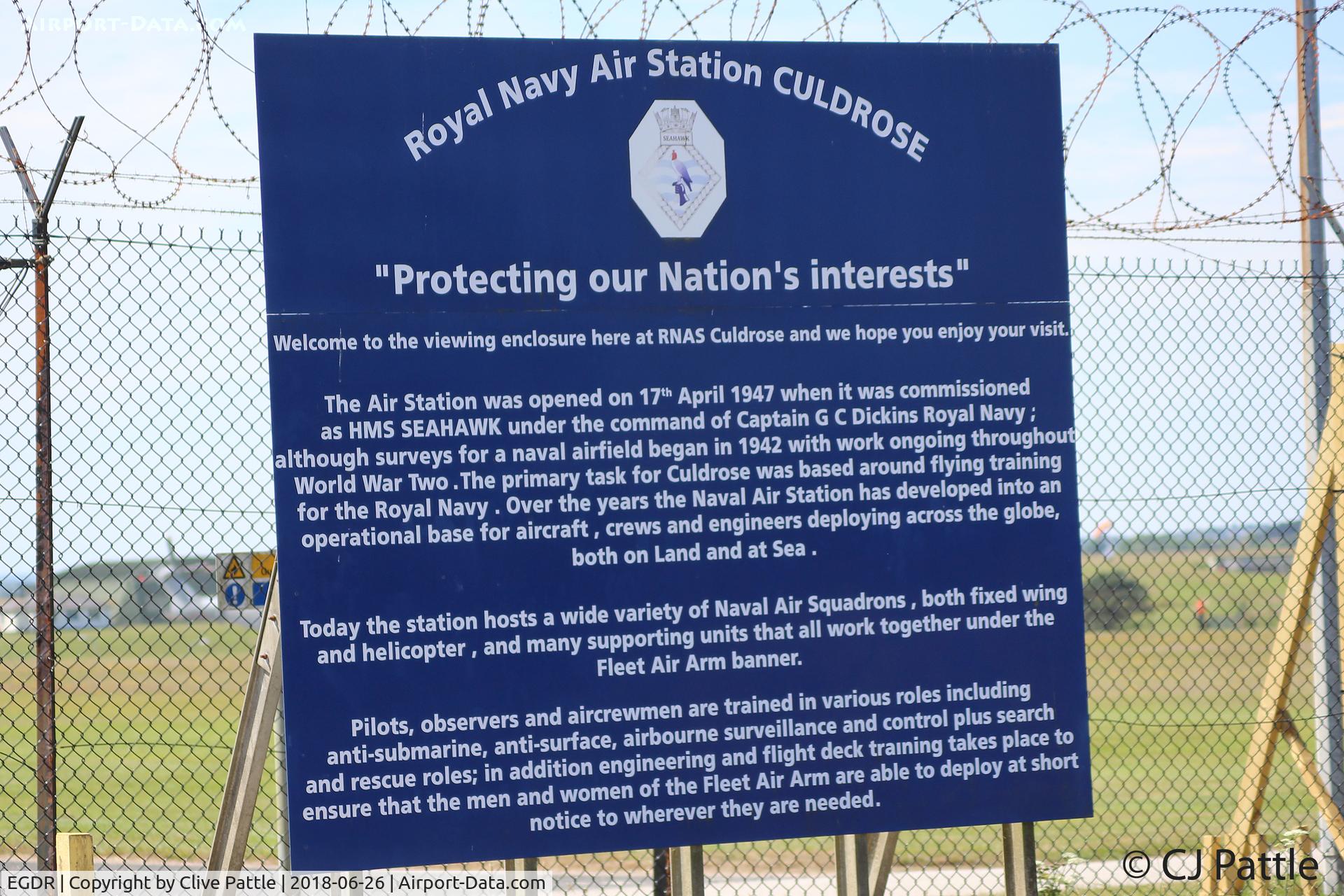 RNAS Culdrose Airport, Helston, England United Kingdom (EGDR) - Display sign at the visitor viewing area at RNAS Culdrose
