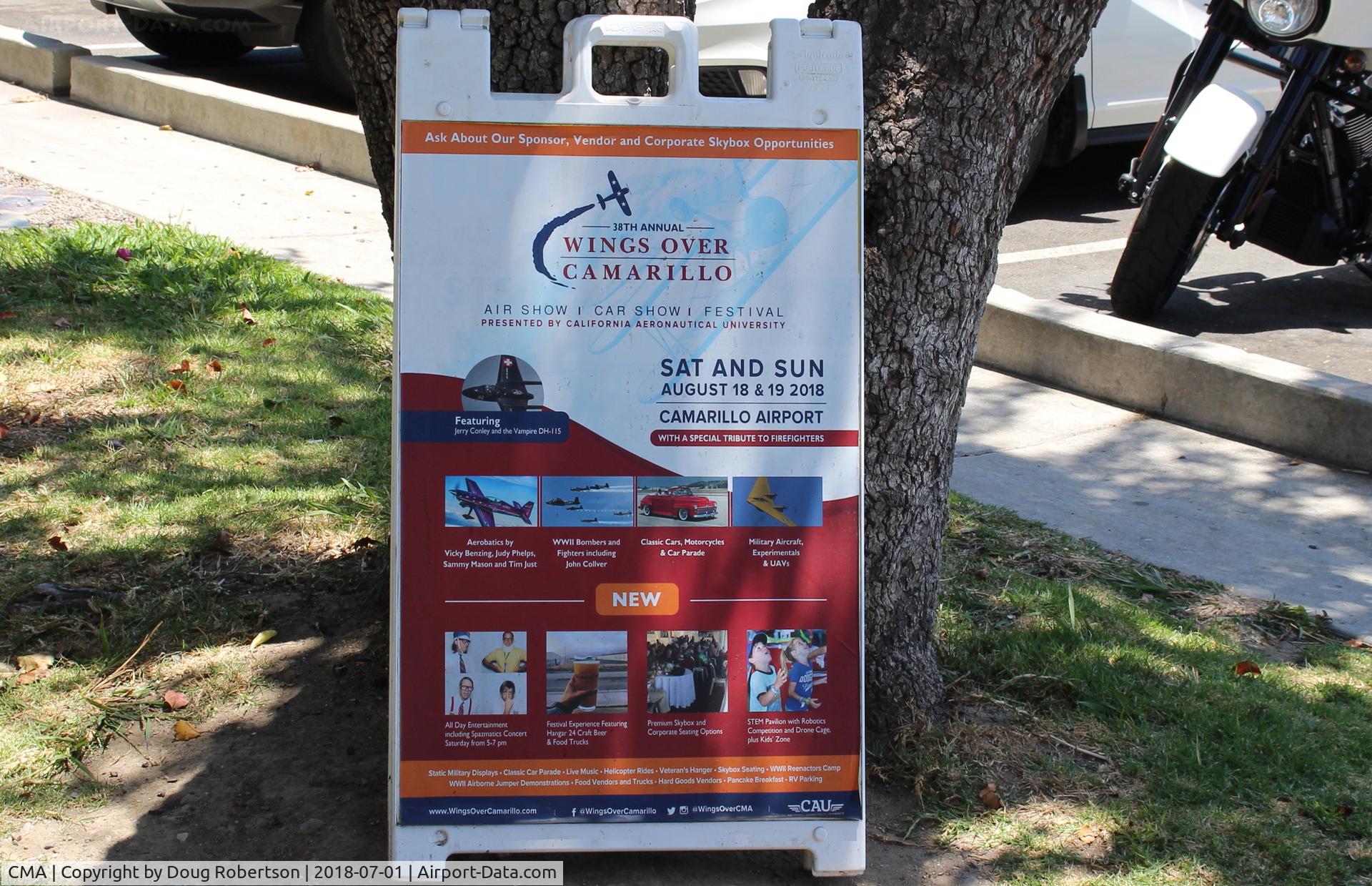 Camarillo Airport (CMA) - 38th Annual Wings Over Camarillo Airshow August 18 and 19. Gates open 9 am.