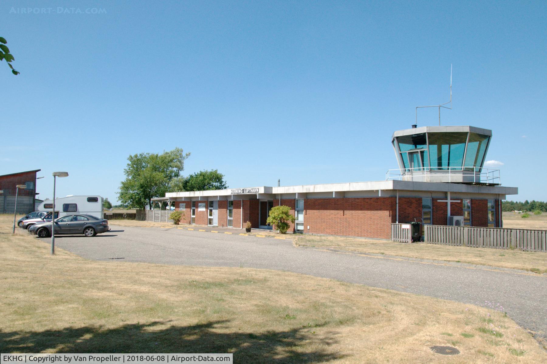 Herning Airport, Herning Denmark (EKHG) - Herning airfield terminal and tower