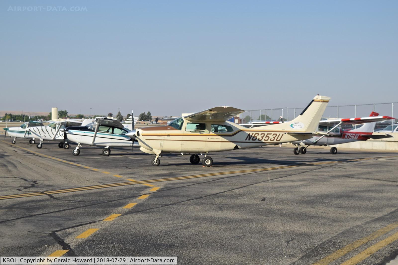 Boise Air Terminal/gowen Fld Airport (BOI) - Six back country aircraft parked on their ramp ready for the day's first flights.