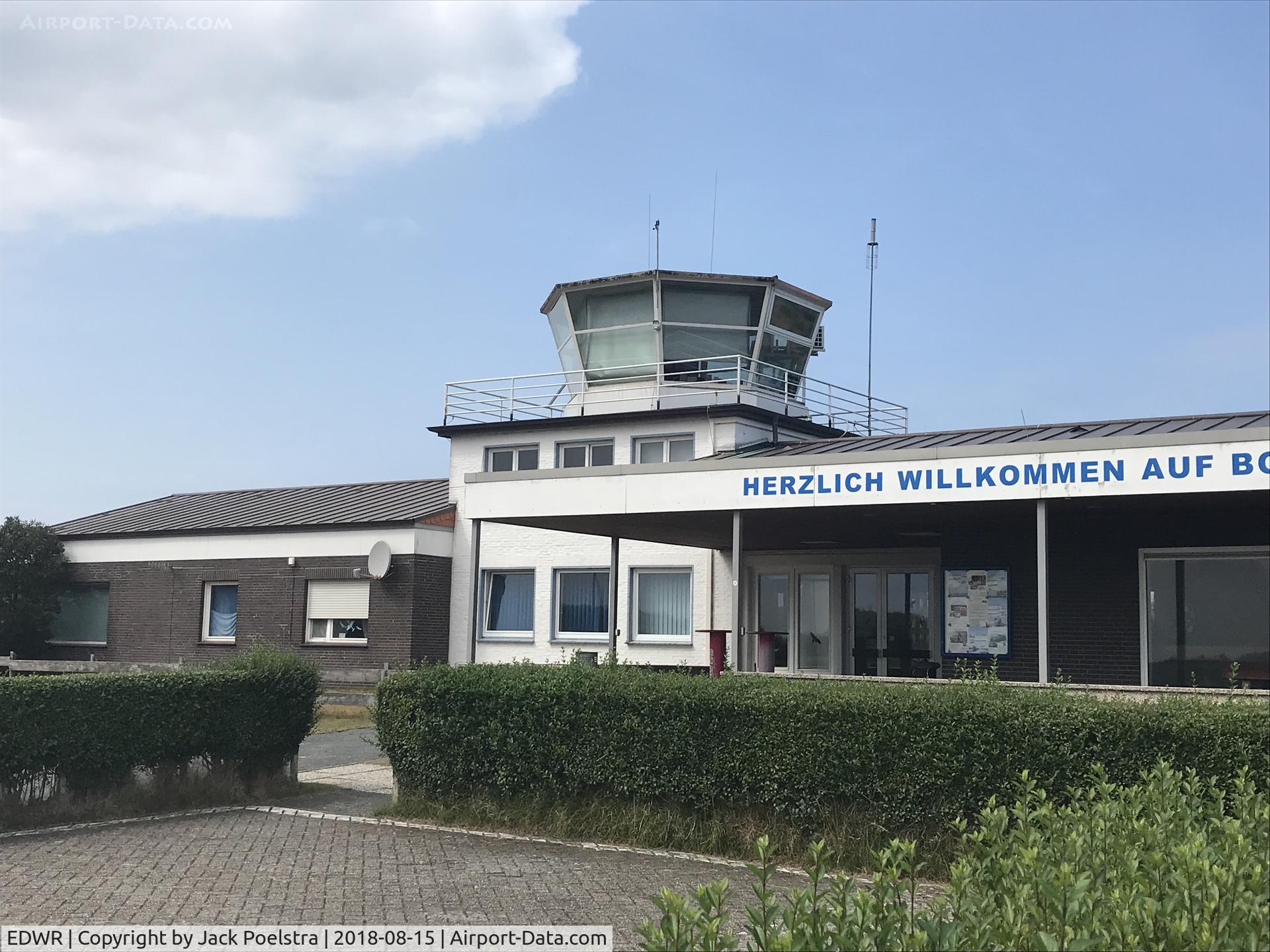 EDWR Airport - Tower and passenger terminal of Borkum