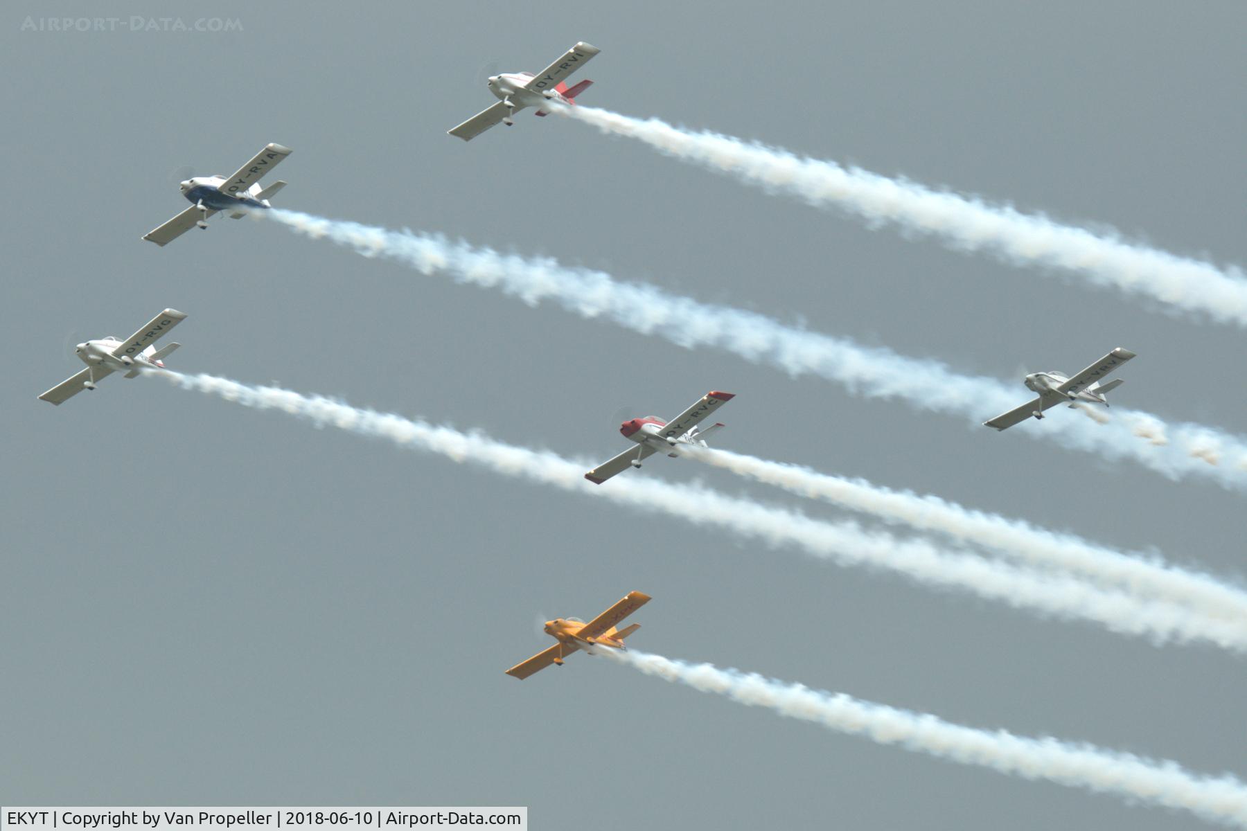 Aalborg Airport, Aalborg Denmark (EKYT) - Display of the RVators Formation Team using Van's homebuilt aircraft types during Aalborg Air Show 2018