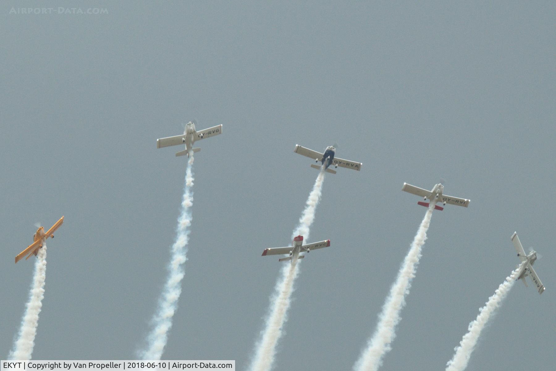 Aalborg Airport, Aalborg Denmark (EKYT) - Display of the RVators Formation Team using Van's homebuilt aircraft types during Aalborg Air Show 2018