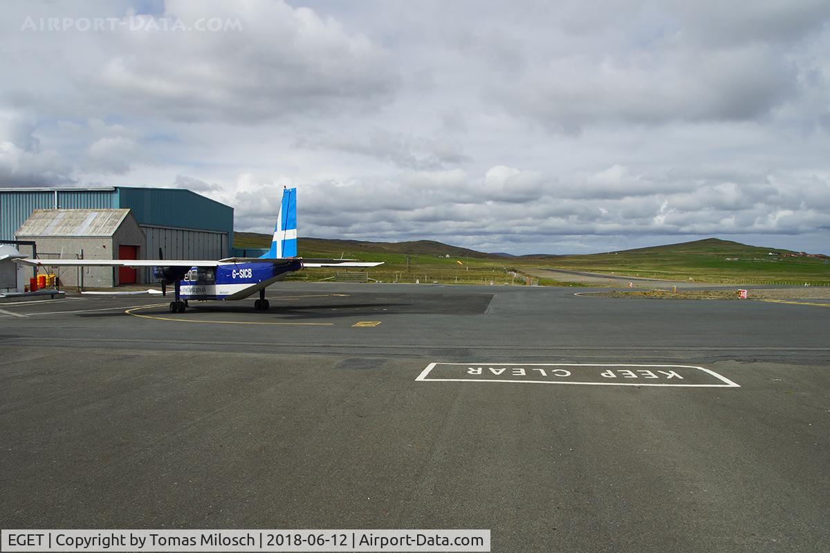 Tingwall Airport, Lerwick, Scotland United Kingdom (EGET) - Tinwall Airport is connecting the mainland of Shetland with some of the smaller islands