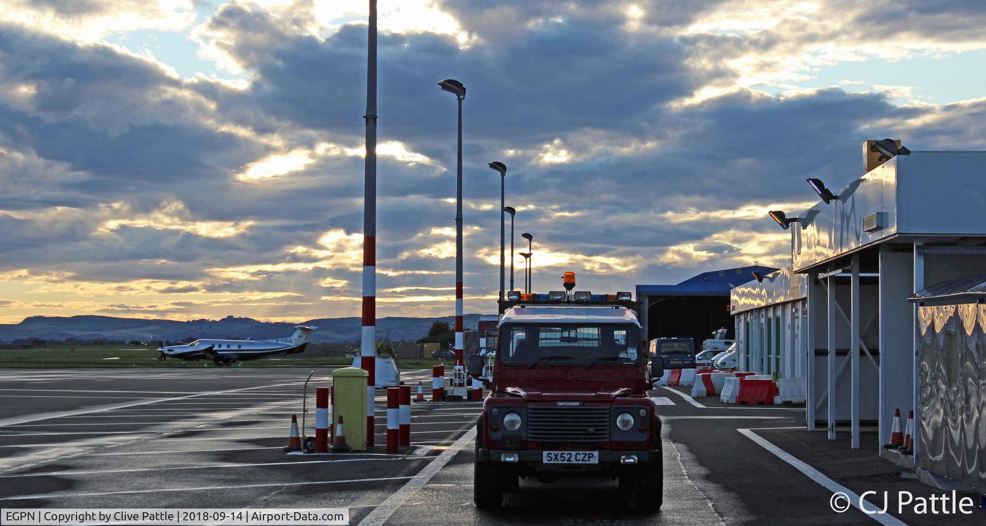 Dundee Airport, Dundee, Scotland United Kingdom (EGPN) - Sunset apron shot at Dundee