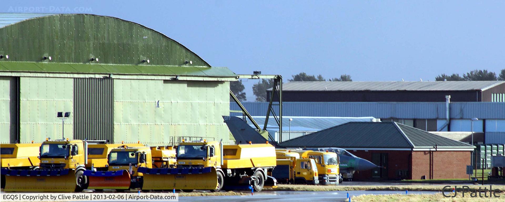 RAF Lossiemouth Airport, Lossiemouth, Scotland United Kingdom (EGQS) - Airfield Support vehicles in ready for winter action at RAF Lossiemouth