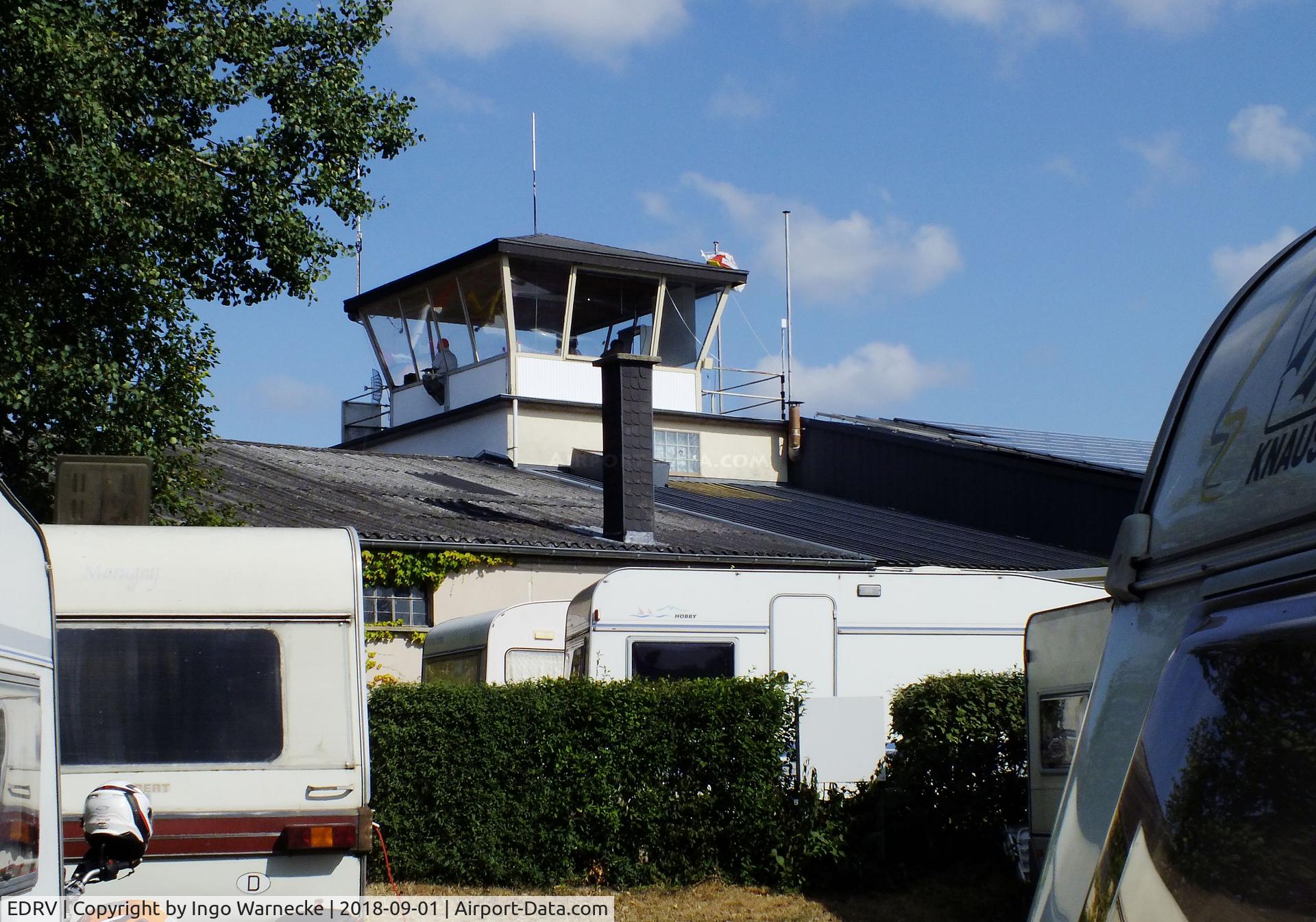 EDRV Airport - landside view of terminal and tower at Wershofen airfield