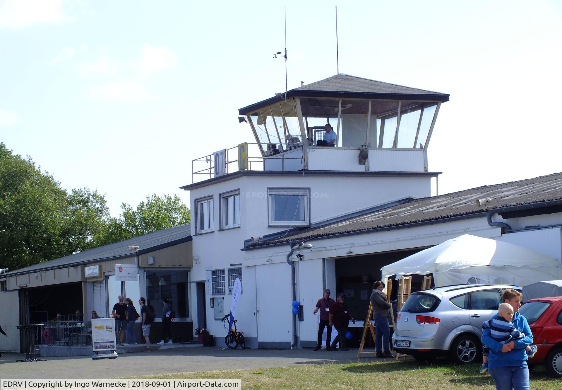 EDRV Airport - airside view of terminal and tower at Wershofen airfield
