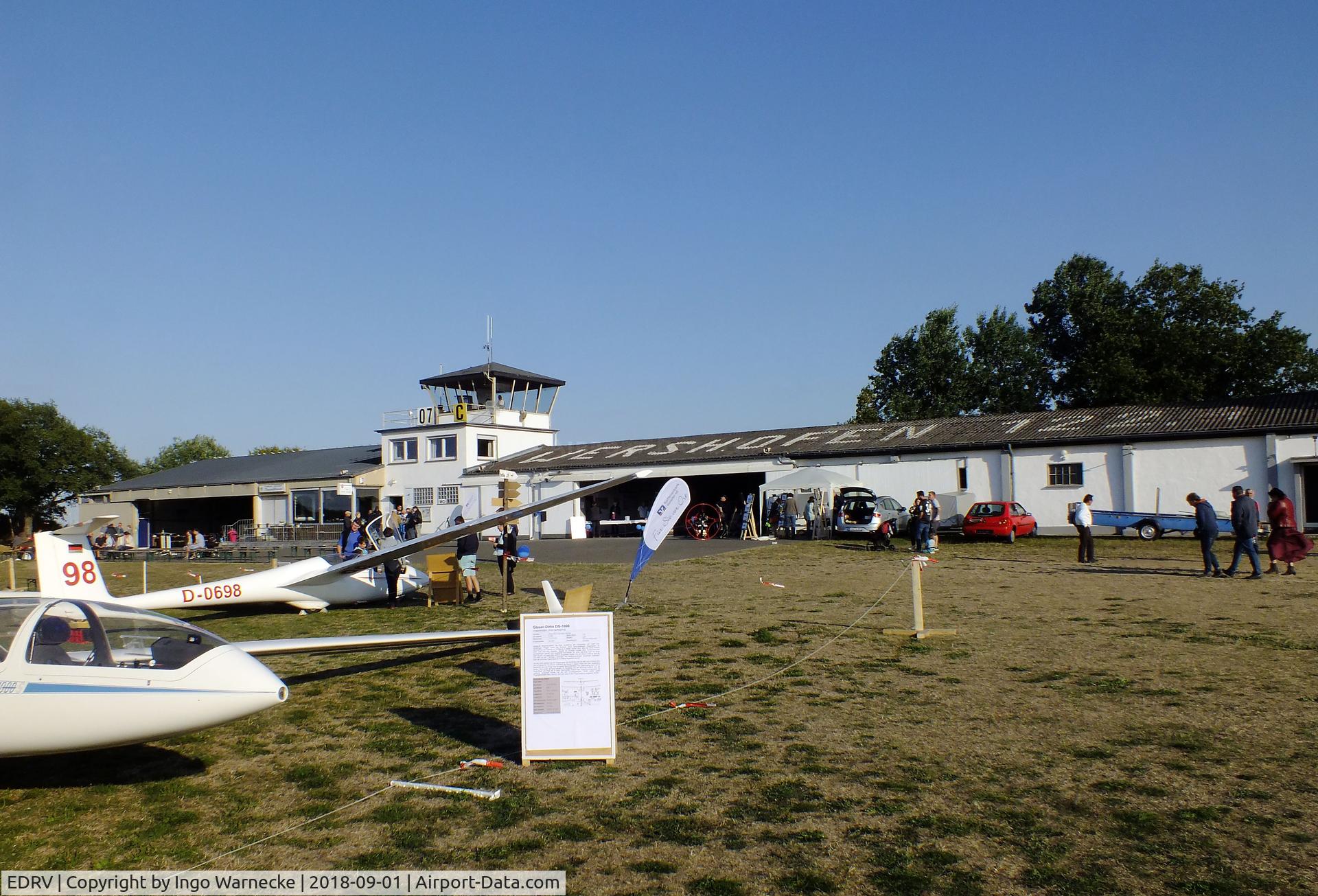 EDRV Airport - airside view of Terminal and Tower at Wershofen airfield