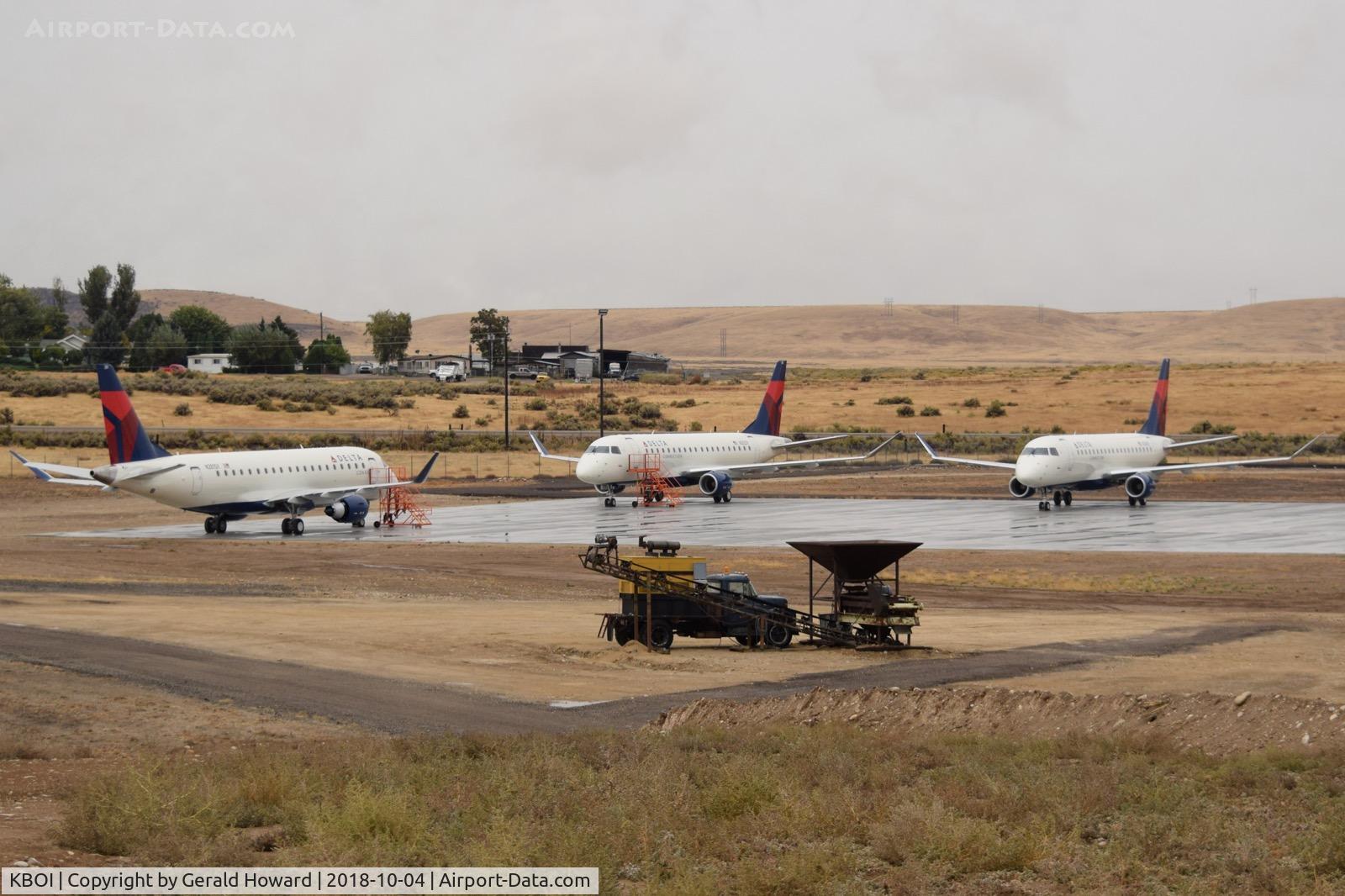 Boise Air Terminal/gowen Fld Airport (BOI) - Three Delta Embraers on the Skywest maintenance ramp. Finished final inspections before entering service.