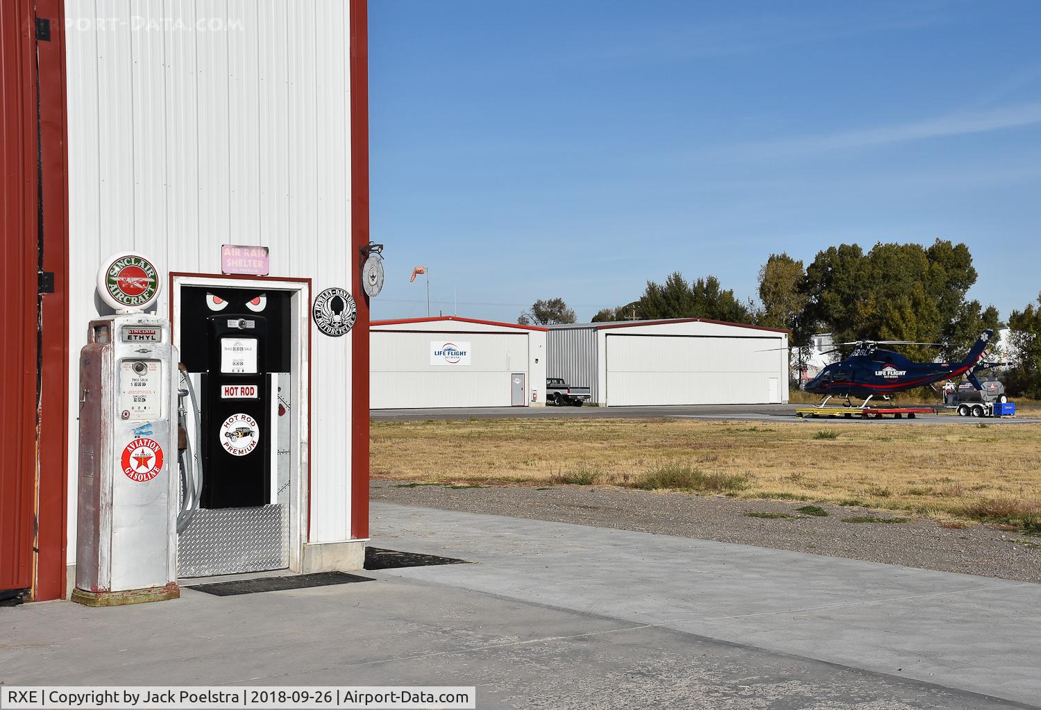 Rexburg-madison County Airport (RXE) - Life flight hangars at Rexburg-madison airport