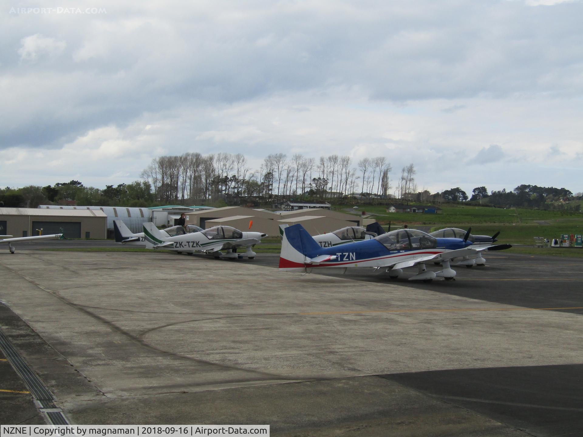 North Shore Aerodrome Airport, Auckland New Zealand (NZNE) - ramp on windy sunday