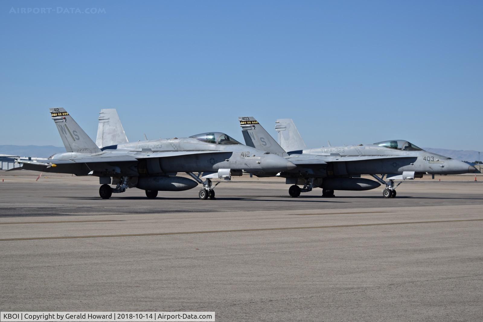 Boise Air Terminal/gowen Fld Airport (BOI) - Two F/A-18C from VMFA-323 “Death Rattlers