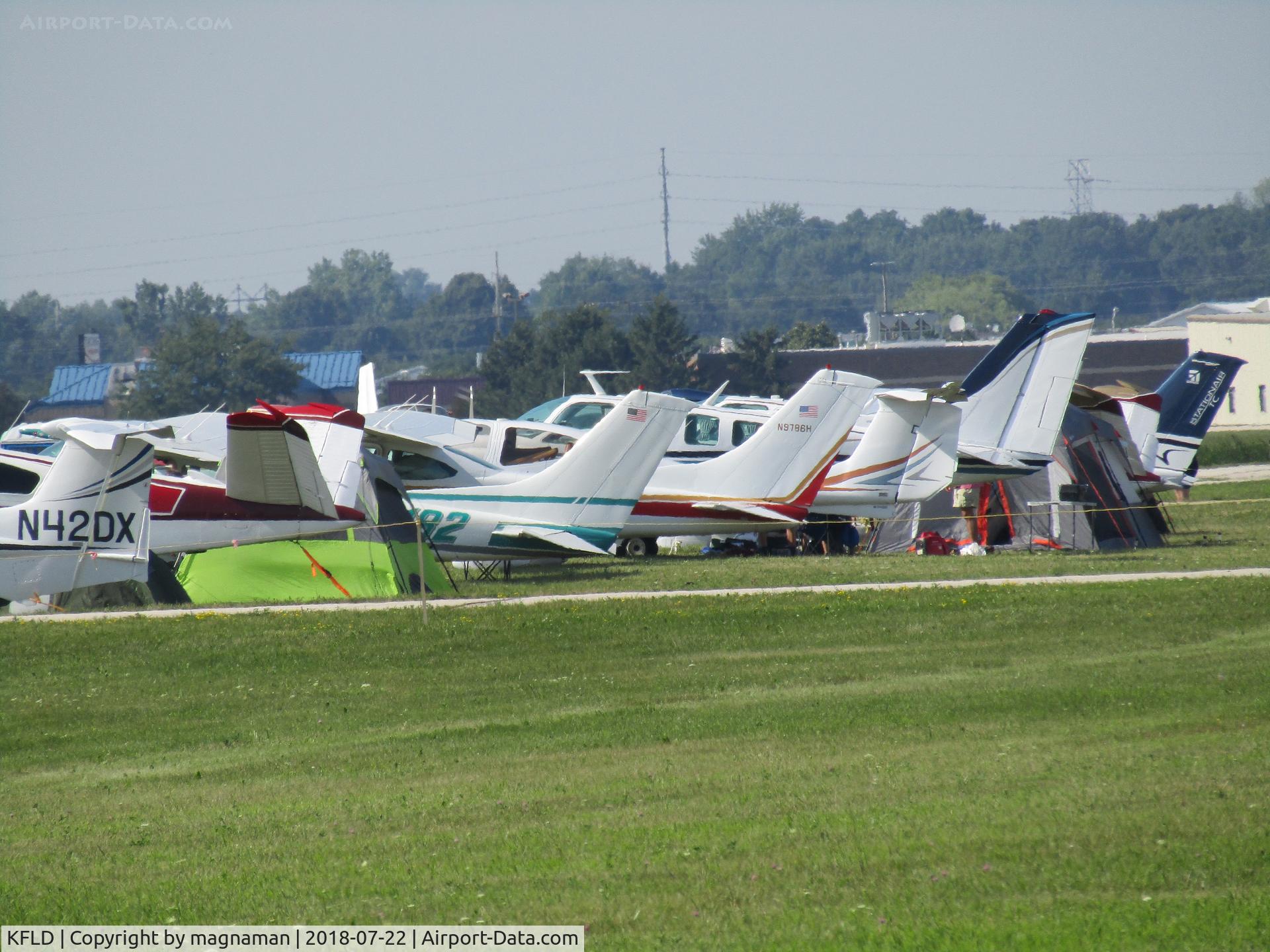 Fond Du Lac County Airport (FLD) - busy pre EAA 18