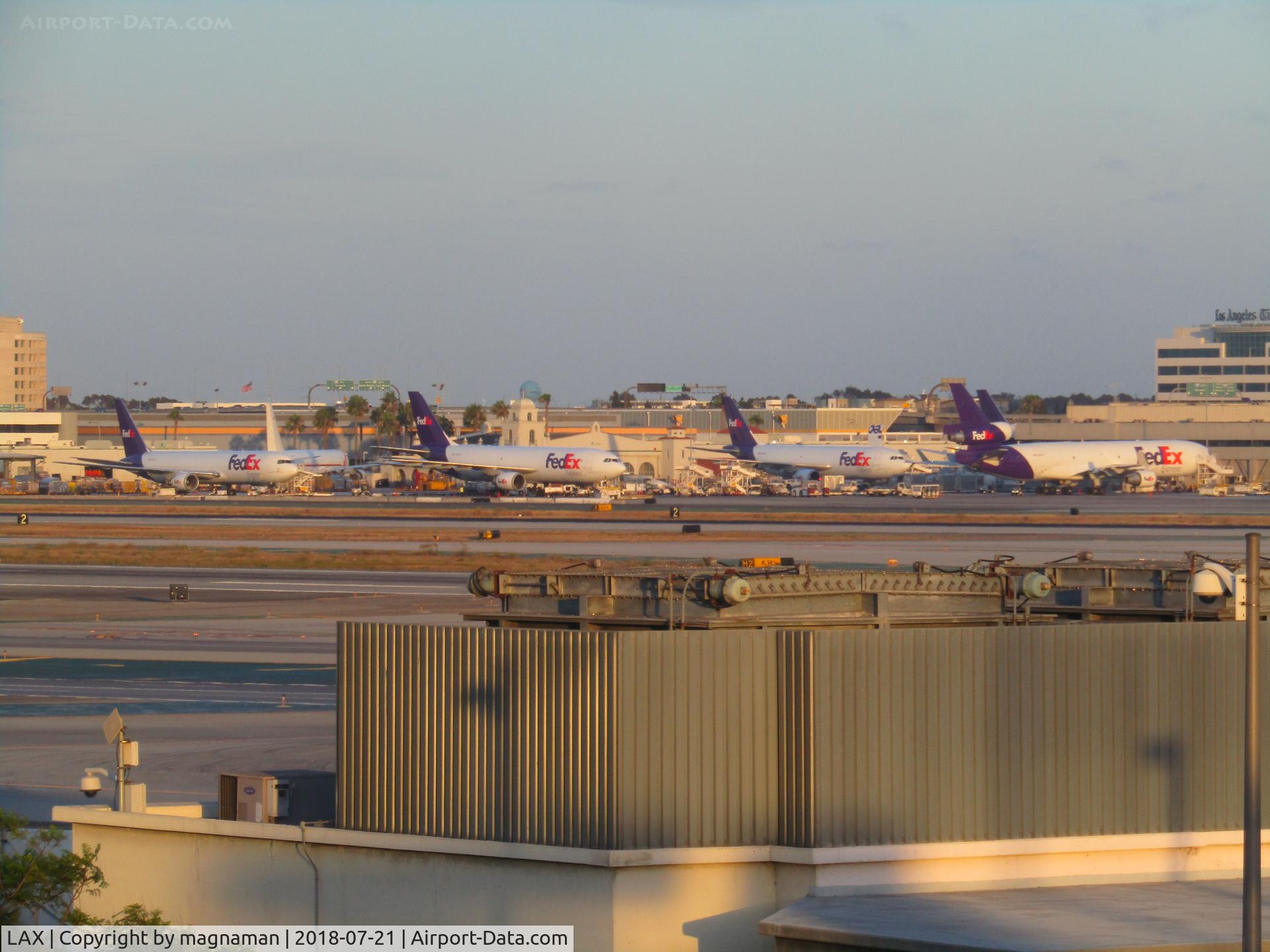 Los Angeles International Airport (LAX) - Fed Ex Ramp viewed from terminal awaiting my flight to ORD