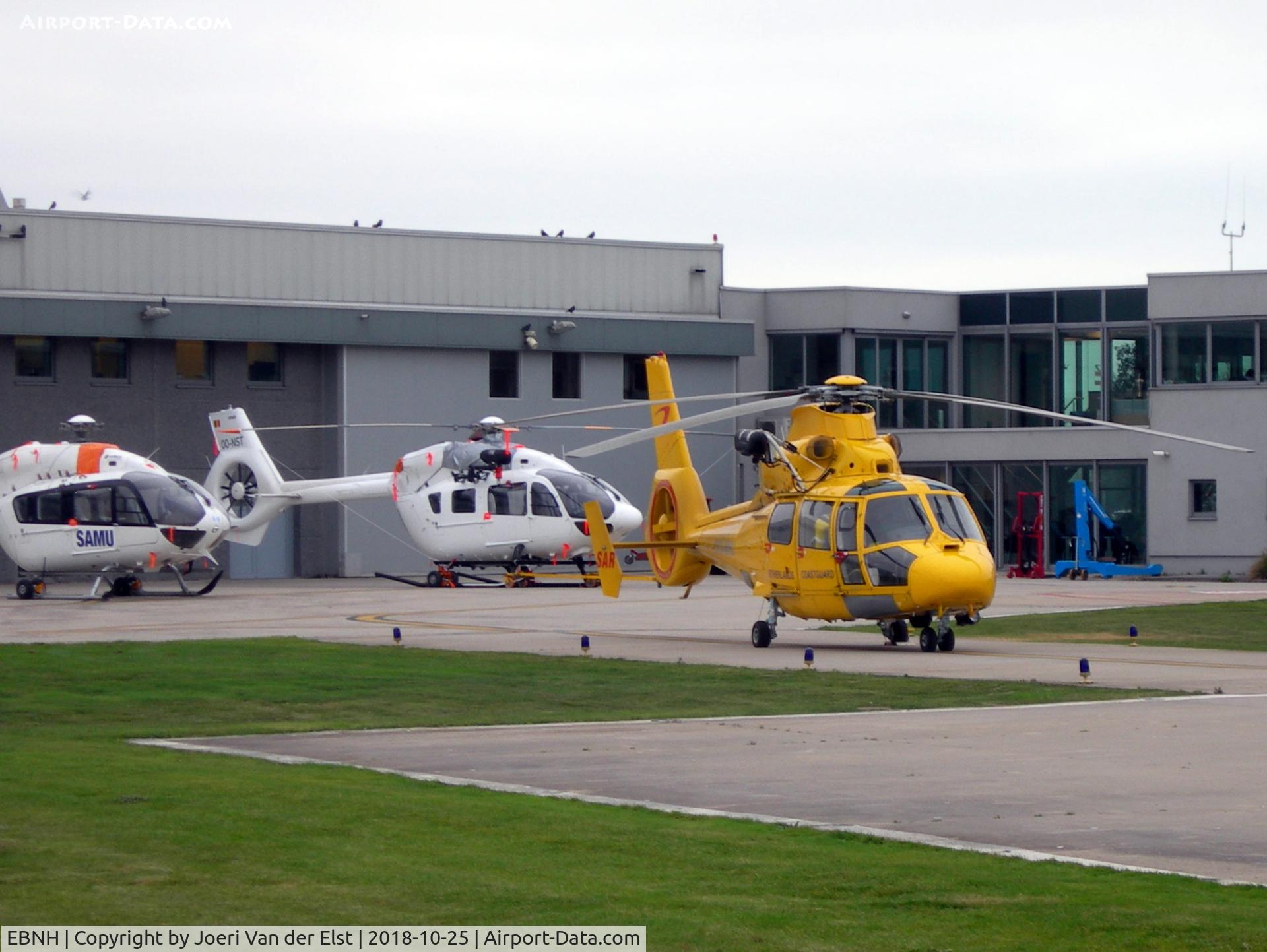 EBNH Airport - Noordzee Helikopters Vlaanderen heliport, OO-NSL, OO-NST, OO-NHU