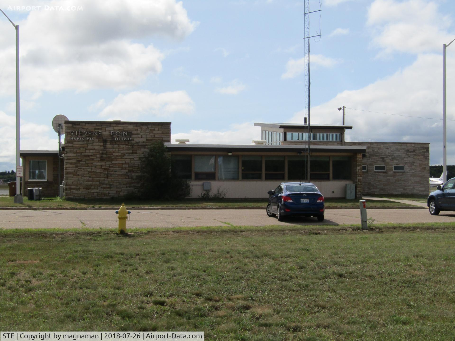 Stevens Point Municipal Airport (STE) - terminal from big car park
