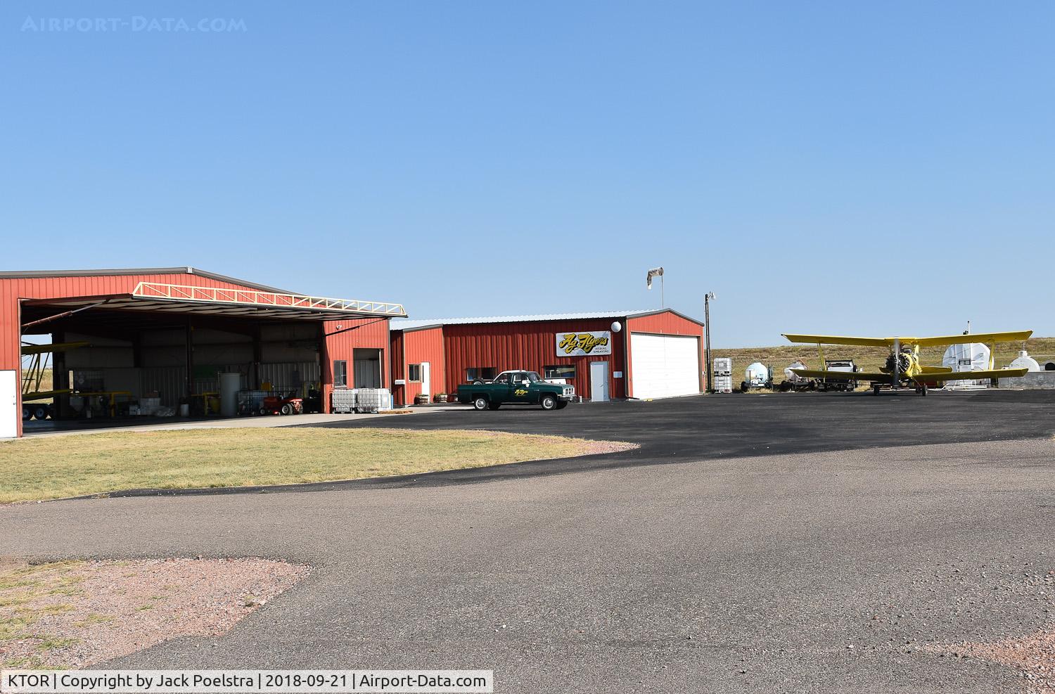 Torrington Municipal Airport (TOR) - Hangars of Ag-flyers at Torrington airport, WY