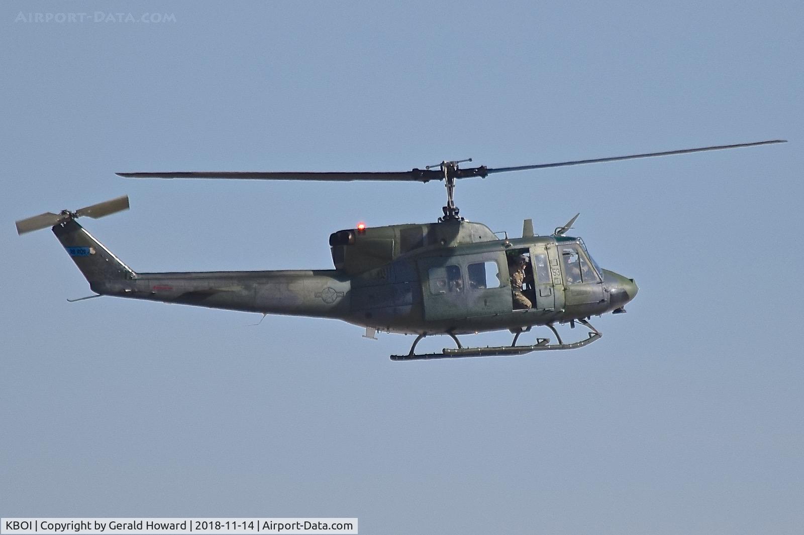 Boise Air Terminal/gowen Fld Airport (BOI) - Bell UH-1N landing at BOI. Believed to be from the 36th RQF, Fairchild AFB, WA.
