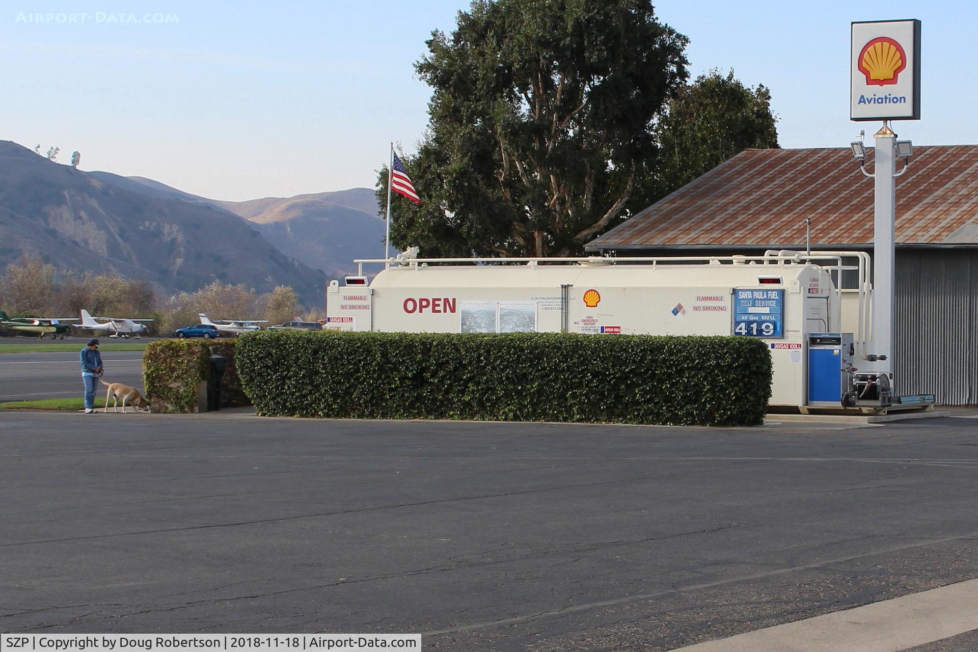 Santa Paula Airport (SZP) - Santa Paula Shell 100LL Self-Serve Fuel Dock, note lower price 
