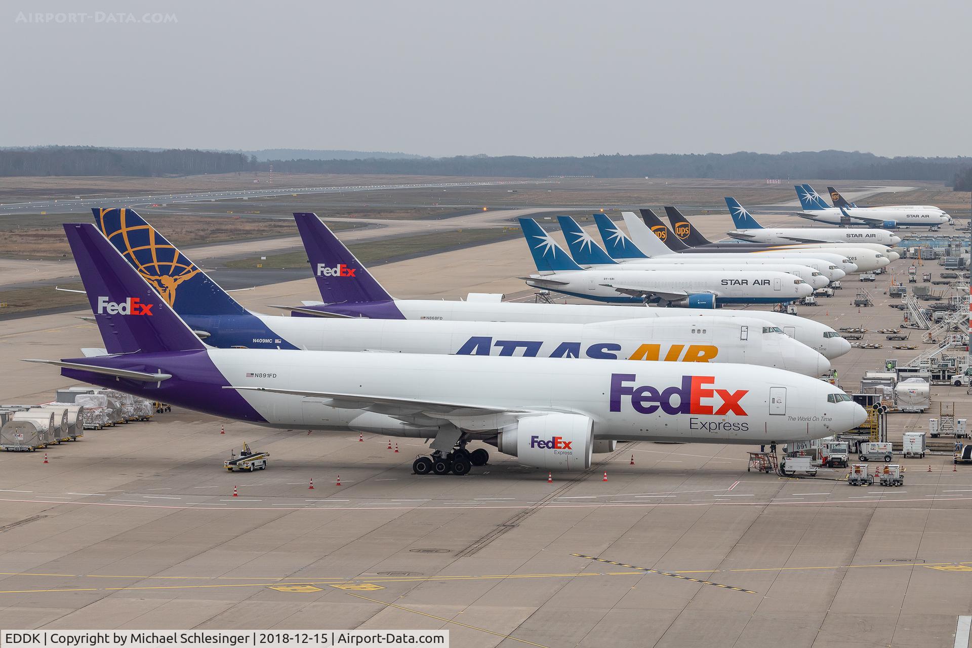 Cologne Bonn Airport, Cologne/Bonn Germany (EDDK) - Cologne Airport Cargo Ramp. Picture taken from the visitors platform at terminal 1