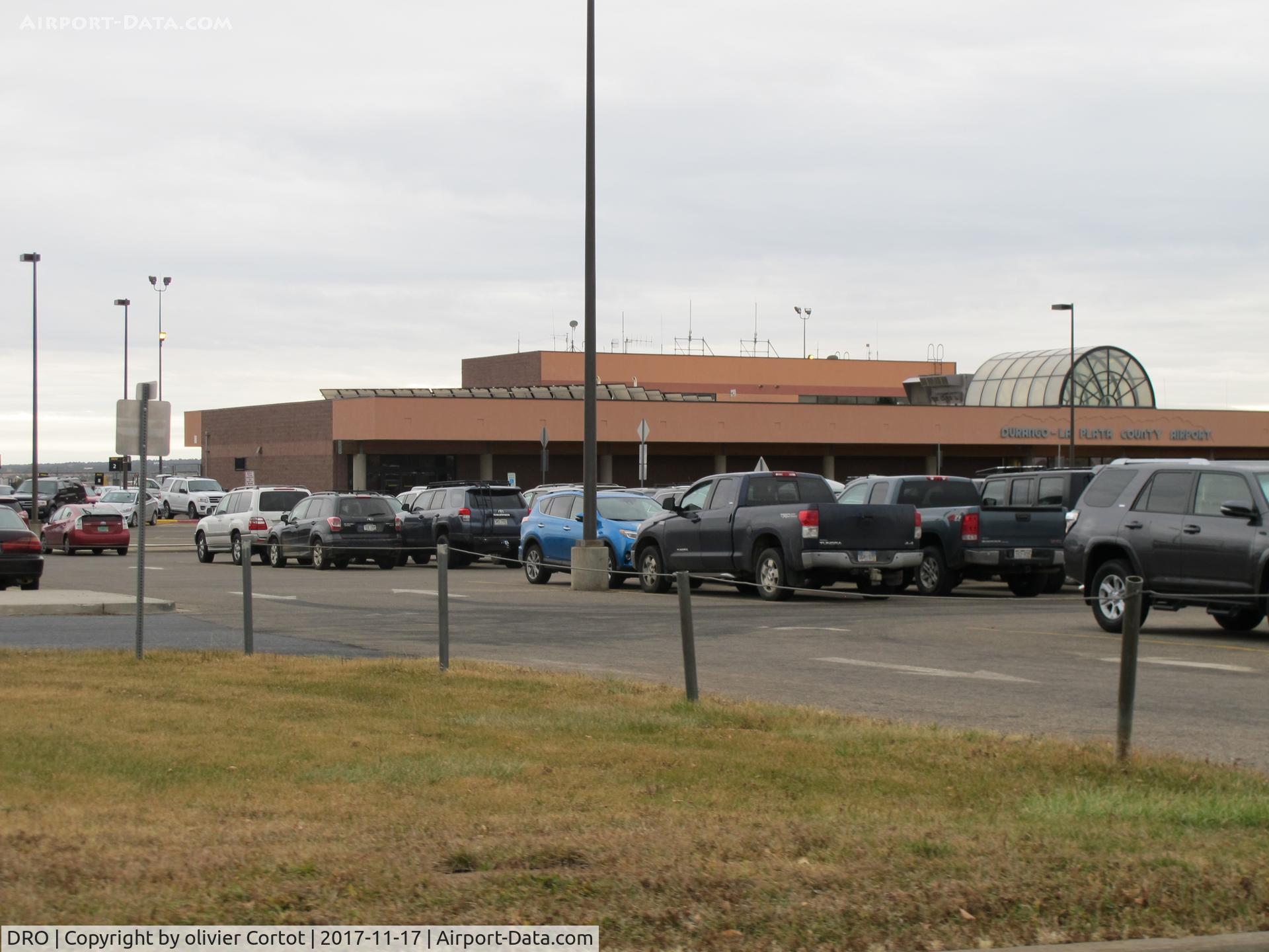 Durango-la Plata County Airport (DRO) - car parking lot and terminal