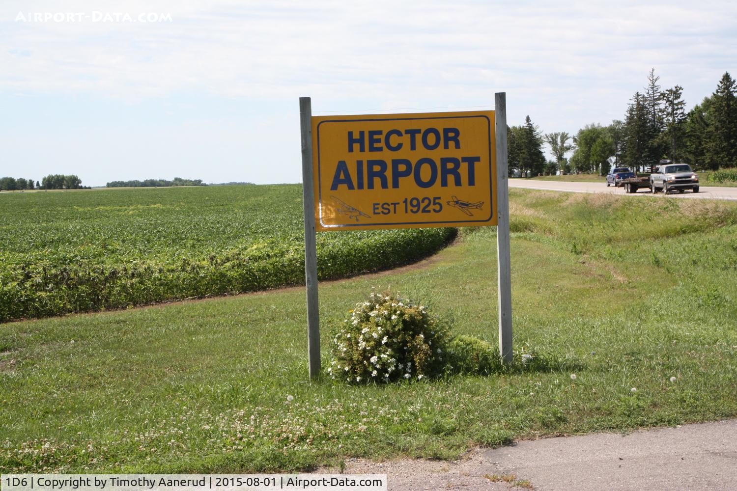 Hector Municipal Airport (1D6) - Airport Entrance Sign