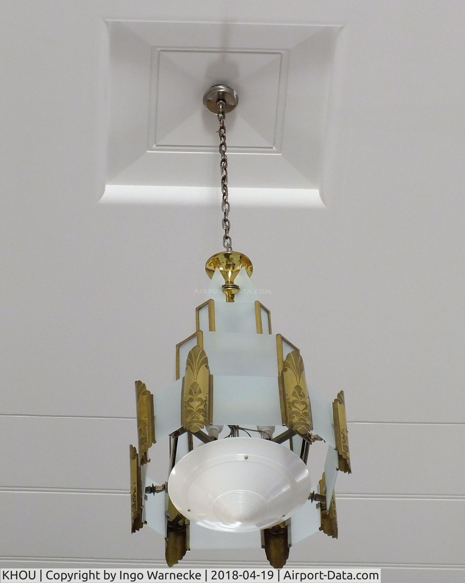 William P Hobby Airport (HOU) - chandelier in the main hall of the Houston Municipal Airport terminal building - restored and maintained by volunteers and staff of the 1940 Air Terminal Museum