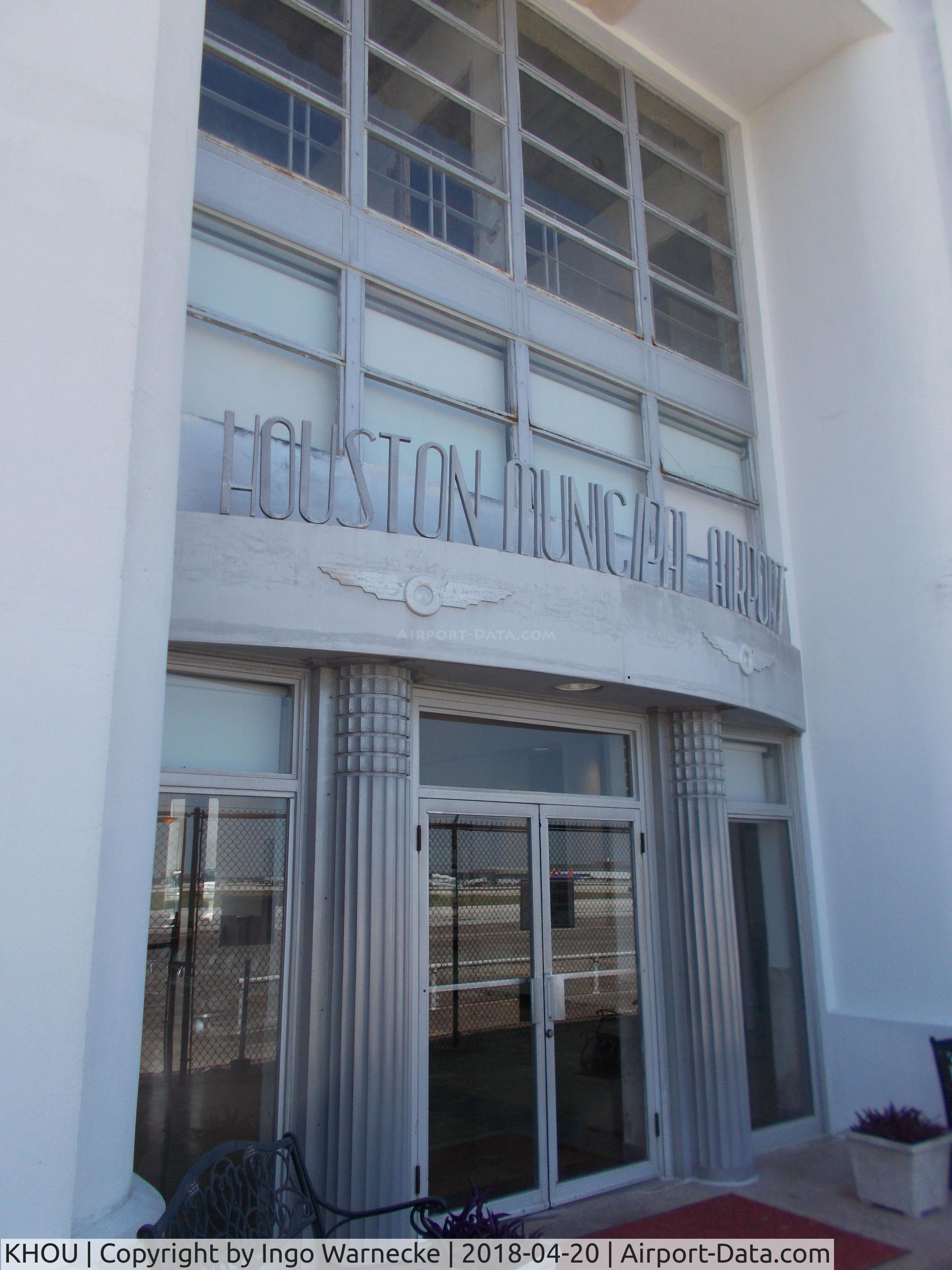 William P Hobby Airport (HOU) - main entry to the Houston Municipal Airport terminal building - restored and maintained by volunteers and staff of the 1940 Air Terminal Museum