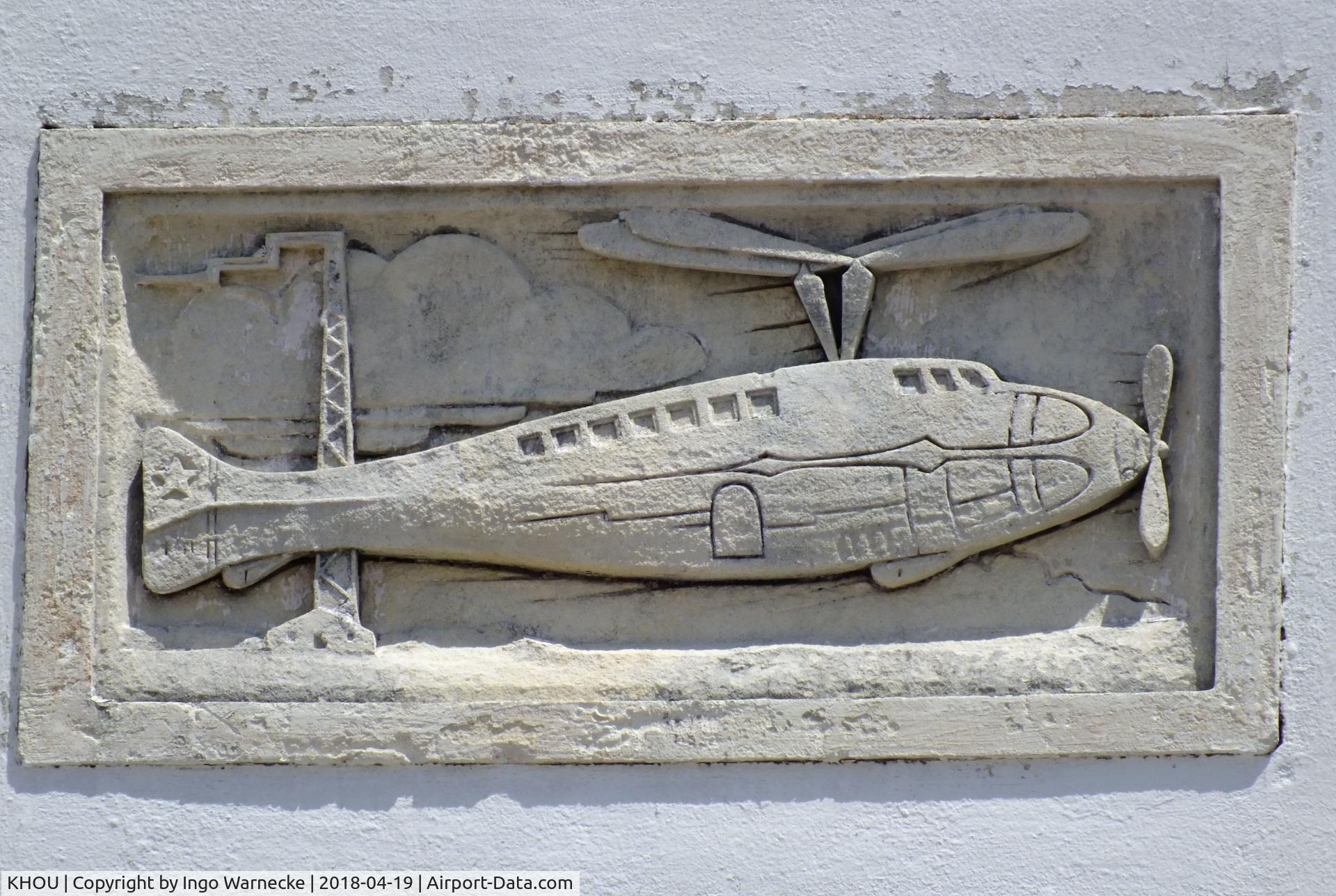William P Hobby Airport (HOU) - details of the relief ornaments on the Houston Municipal Airport terminal building - restored and maintained by volunteers and staff of the 1940 Air Terminal Museum
