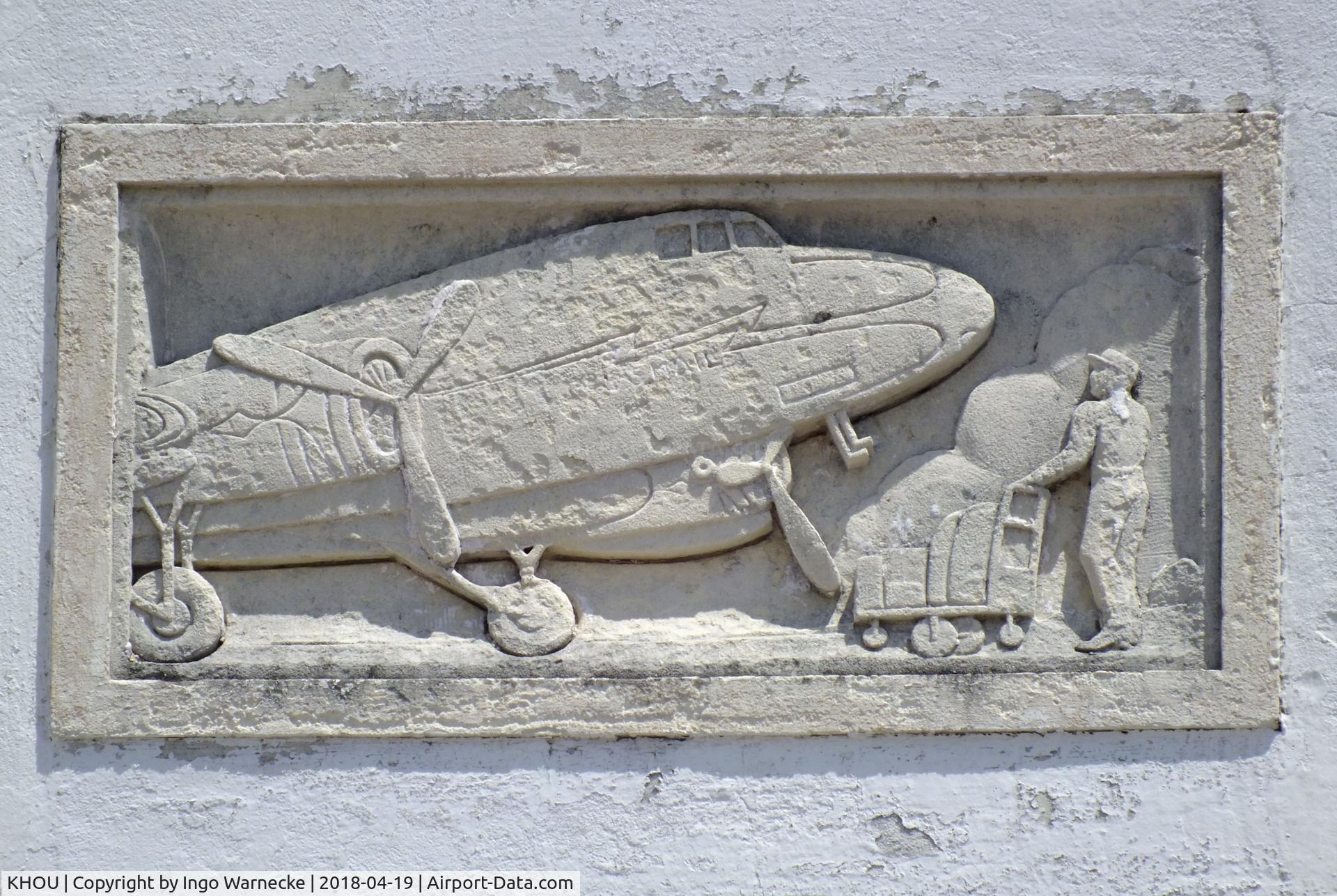 William P Hobby Airport (HOU) - details of the relief ornaments on the Houston Municipal Airport terminal building - restored and maintained by volunteers and staff of the 1940 Air Terminal Museum