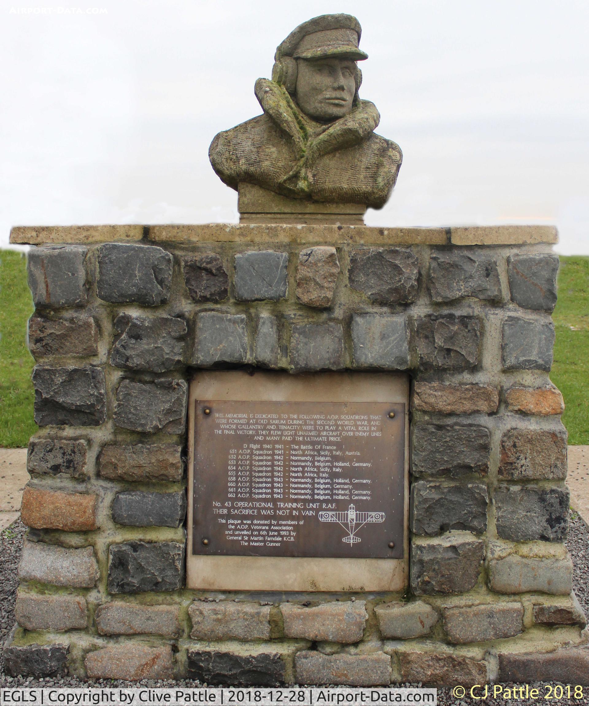 Old Sarum Airfield Airport, Salisbury, England United Kingdom (EGLS) - The AOP Memorial at Old Sarum