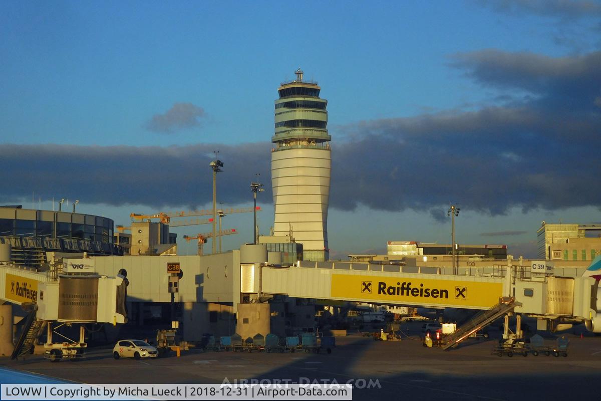 Vienna International Airport, Vienna Austria (LOWW) - Evening light on the last day of the year