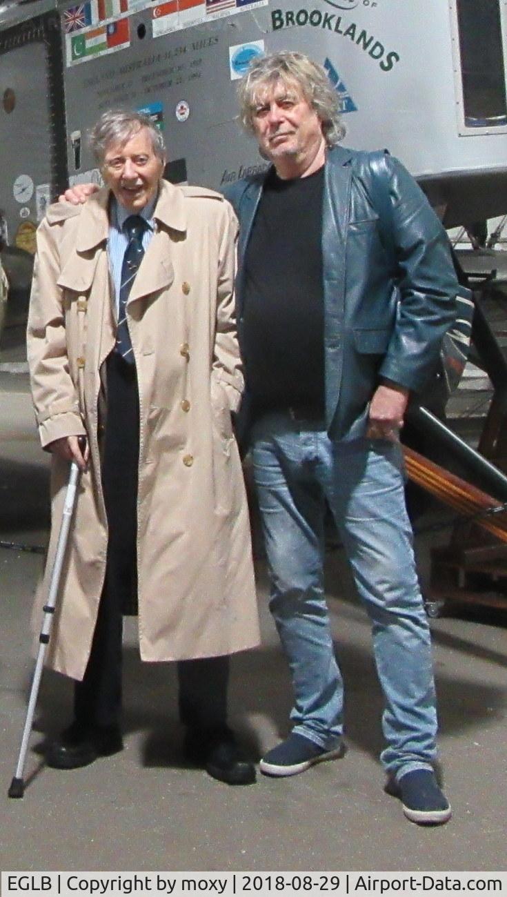 EGLB Airport - Visiting the Brooklands Museum with 95 year old, Air Commodore Charles Clarke OBE. Ex 619 Squadron, Lancaster bomb aimer, shot down at age 20 and held in Stalag Luft 3 at the time of The Great Escape. Top Bloke. Sadly passed away 7th May 2019. Blue skies 