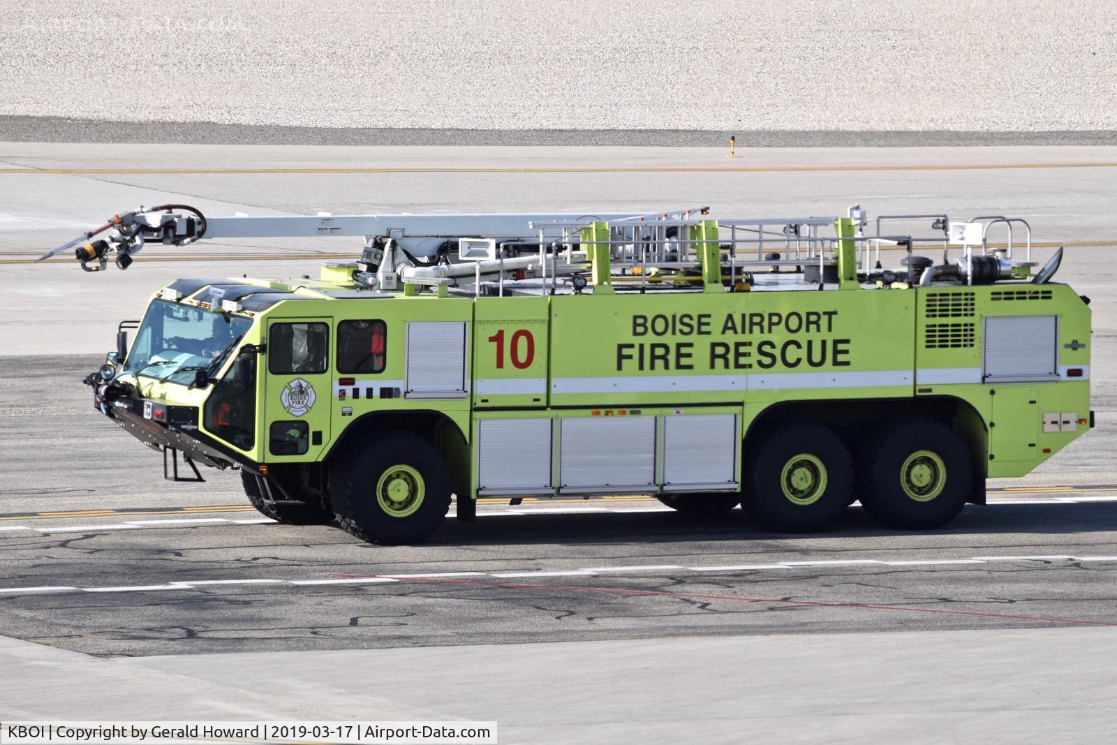 Boise Air Terminal/gowen Fld Airport (BOI) - ARFF Truck 10 driving on the Alaska ramp.