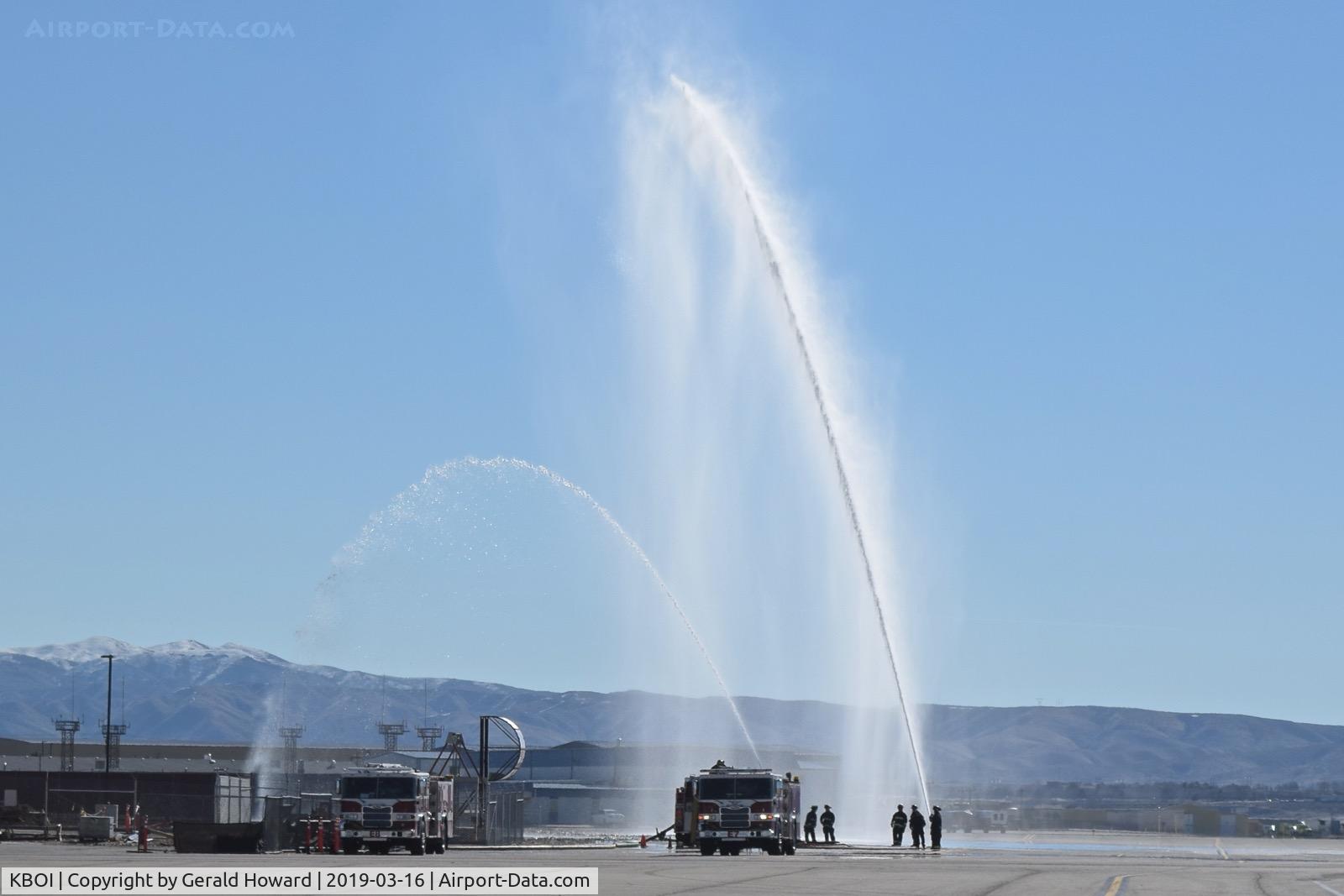 Boise Air Terminal/gowen Fld Airport (BOI) - ARFF unit exercising some equipment.