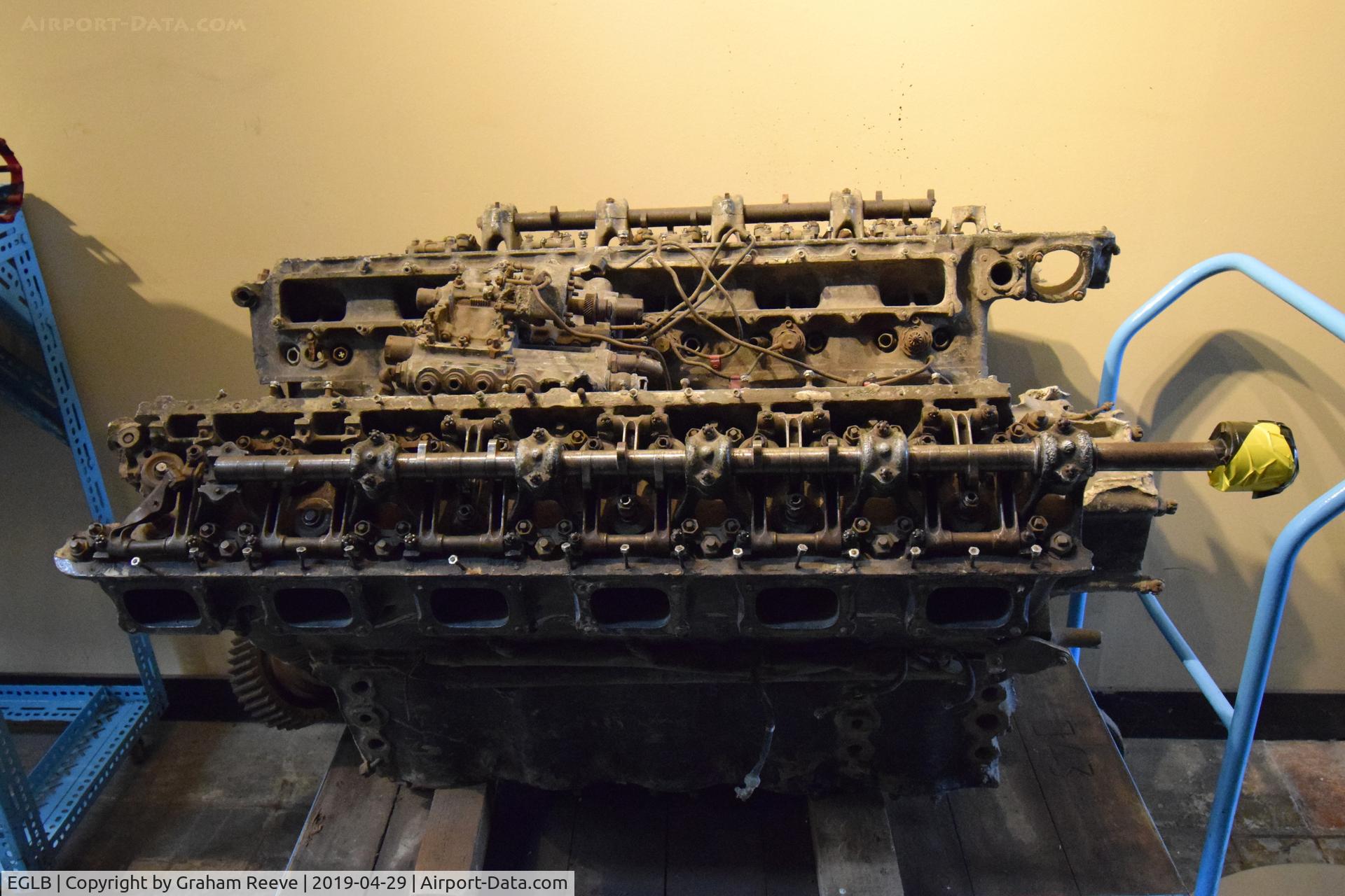 EGLB Airport - Junkers Jumo 211 Aero engine and supercharger (1936), on display at Brooklands Museum.