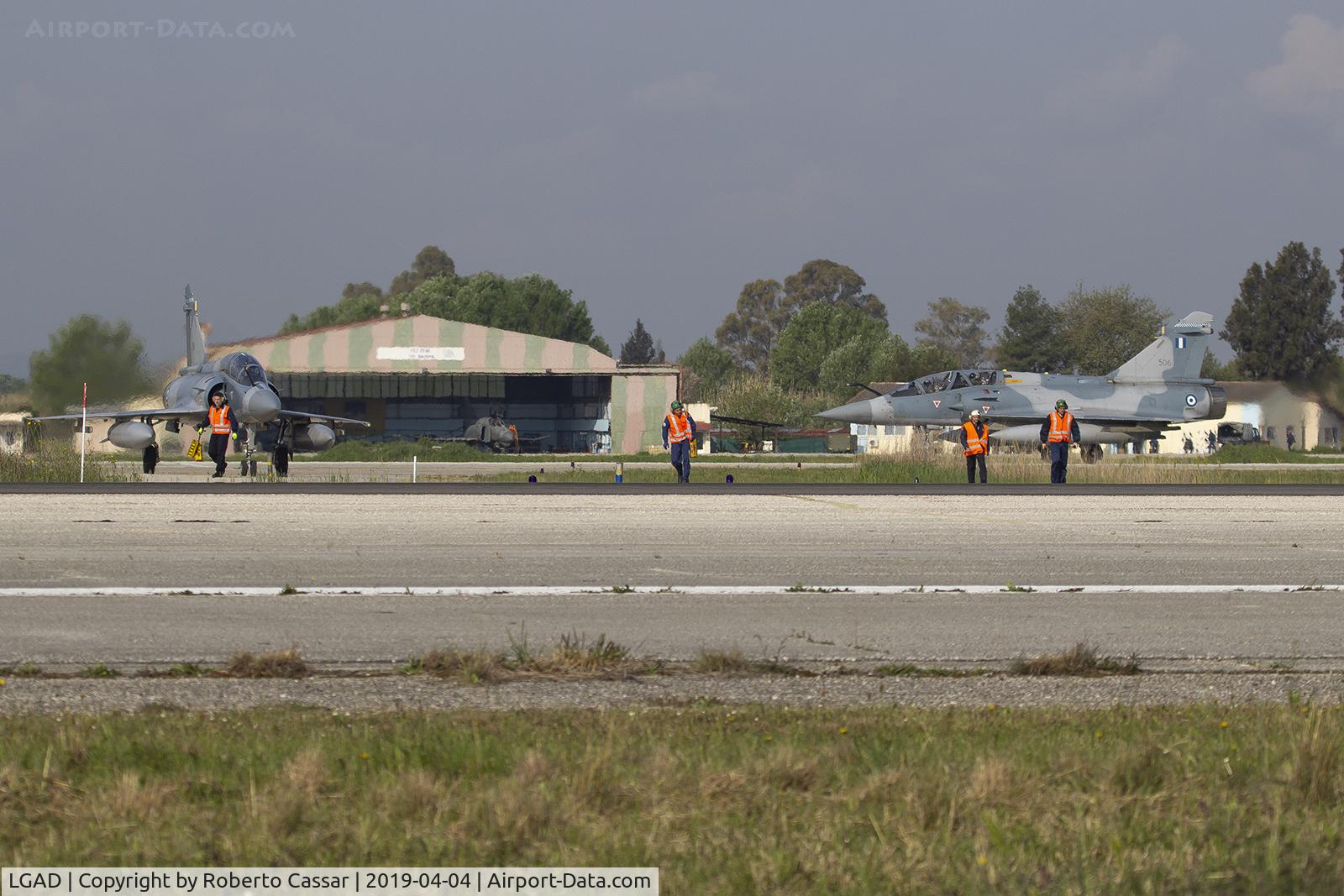 Andravida Airport, Andravida Greece (LGAD) - Hellenic Air Force Mirages readying for a sortie during Exercise Iniochos 2019