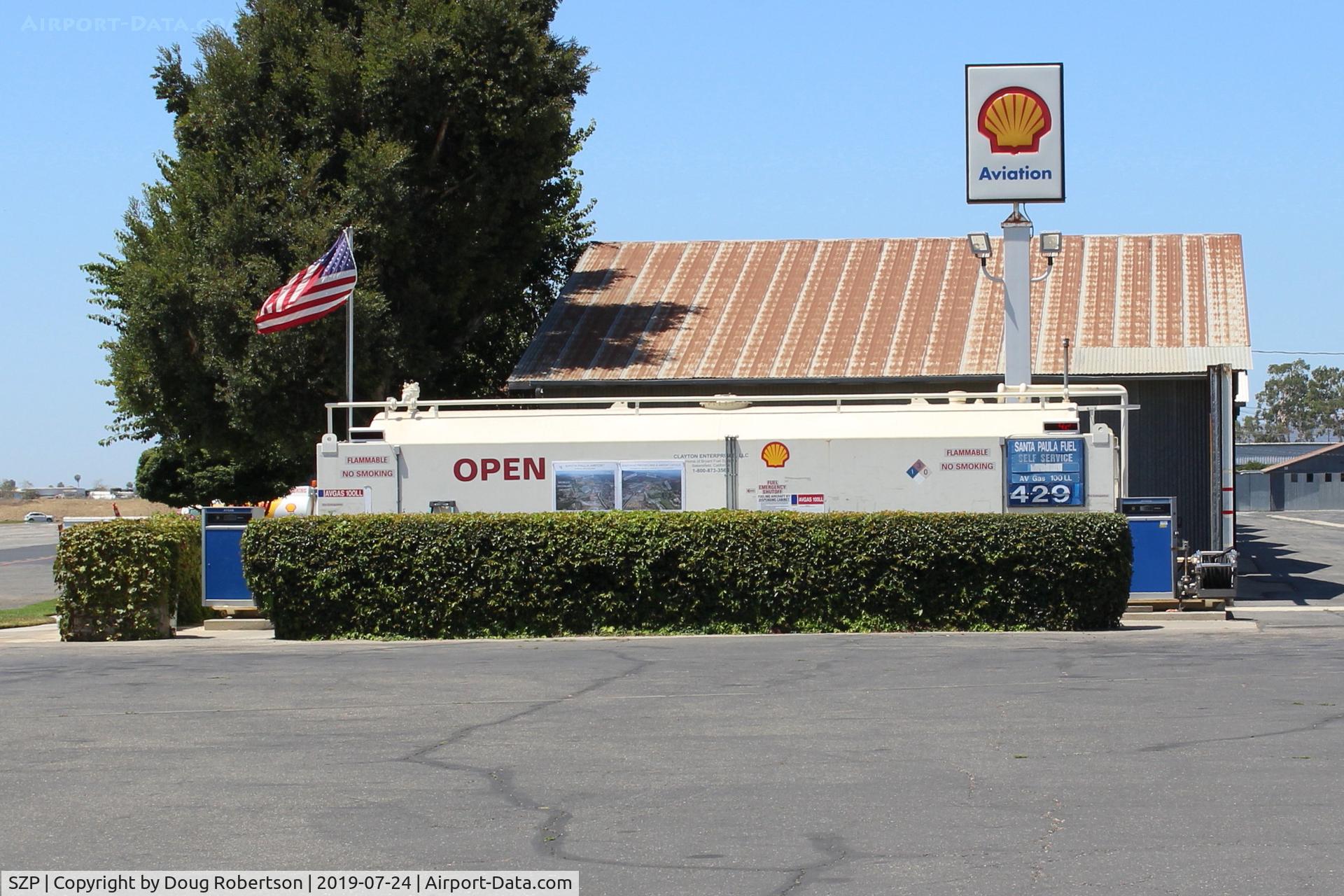 Santa Paula Airport (SZP) - SZP SHELL 100LL Fuel Dock, note increased price