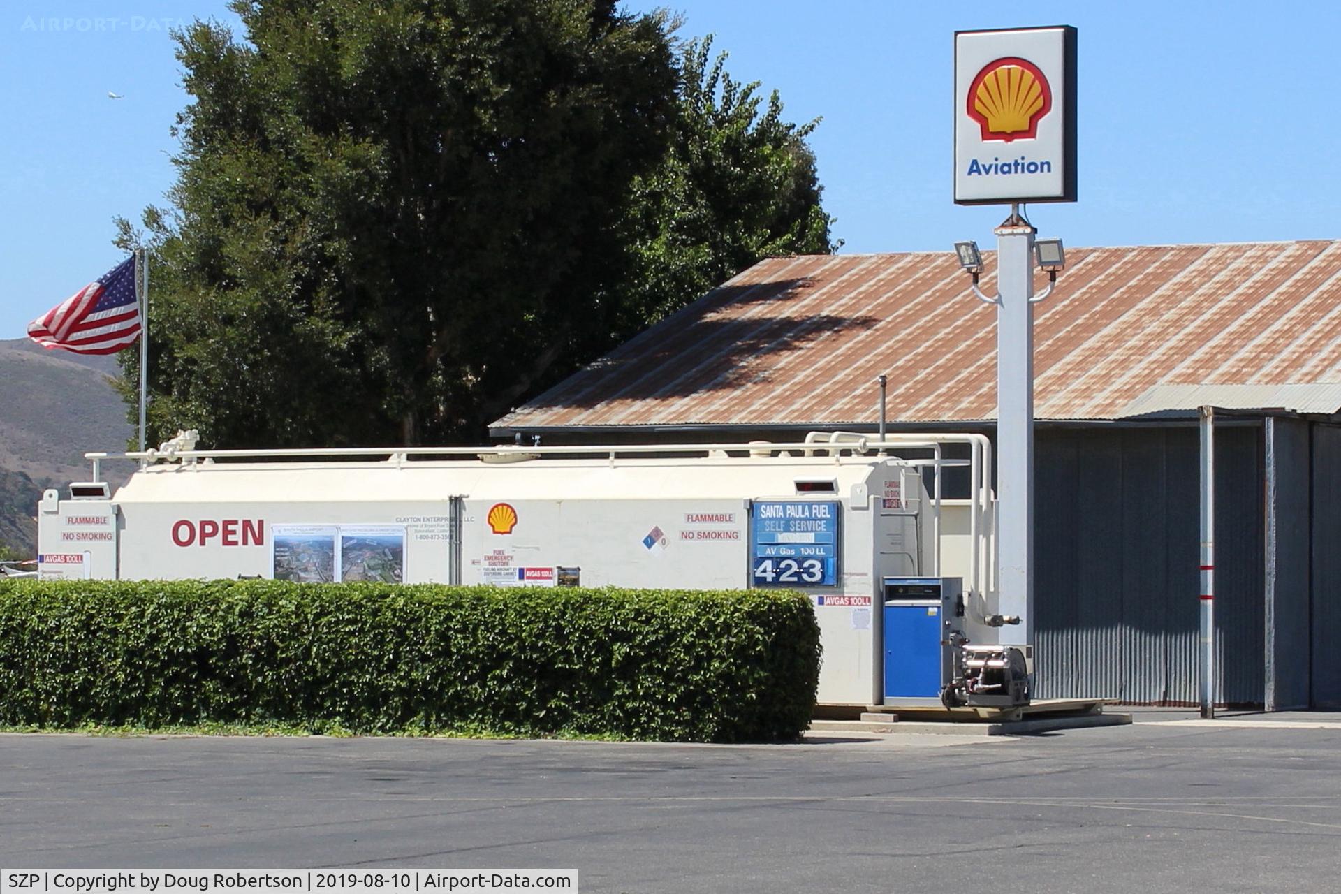 Santa Paula Airport (SZP) - Santa Paula SHELL Self-Serve 100/LL Fuel Dock, two pumps, No price change
